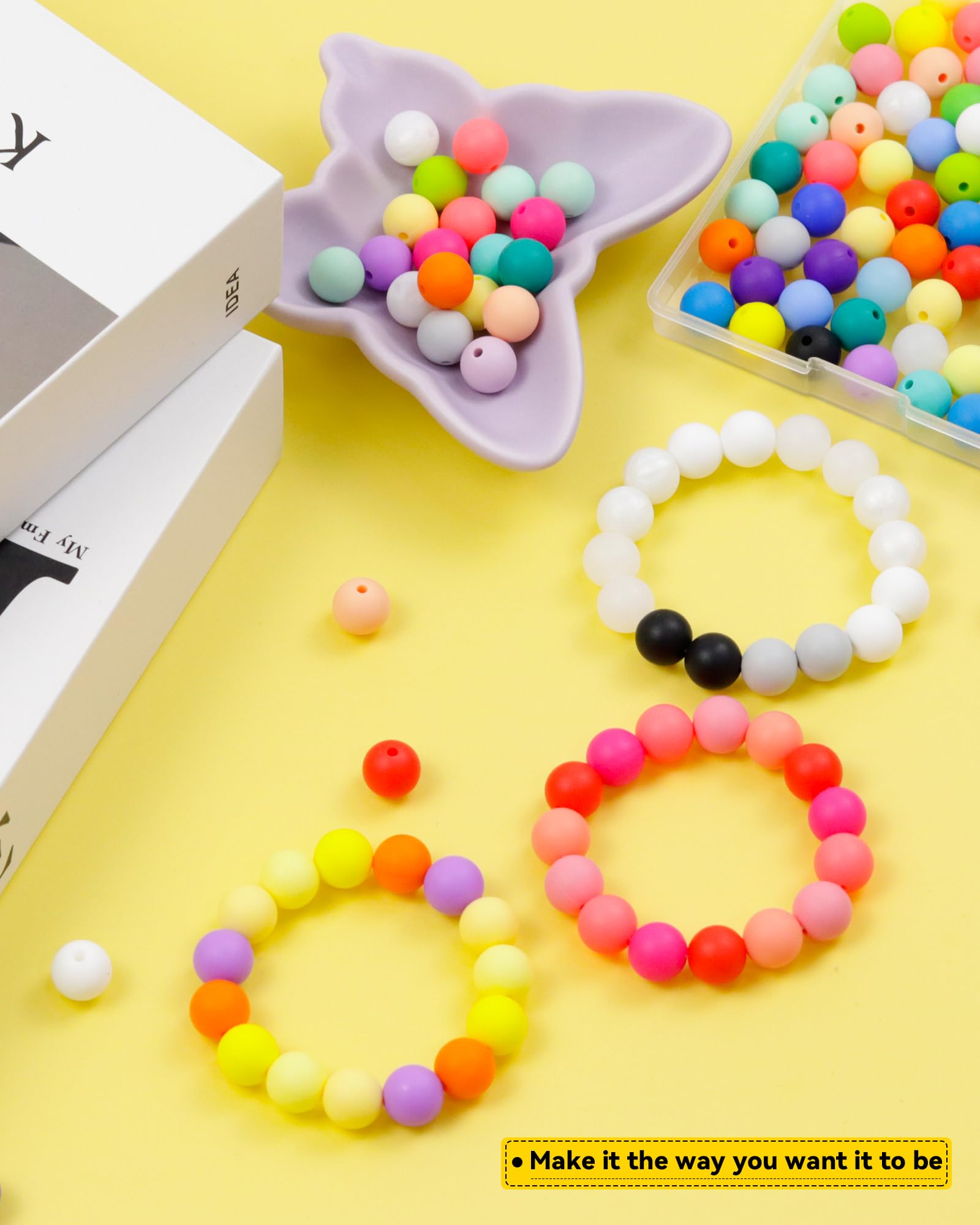 180PCS FIVEIZERO Silicone Beads – 30 Colors 12mm Round Rubber Beads Bulk for DIY Crafts, Keychain Accessories & Jewelry Making | Soft Silicone, Seamless Finish, Easy to String, Fade Resistant, Durable for Daily Use