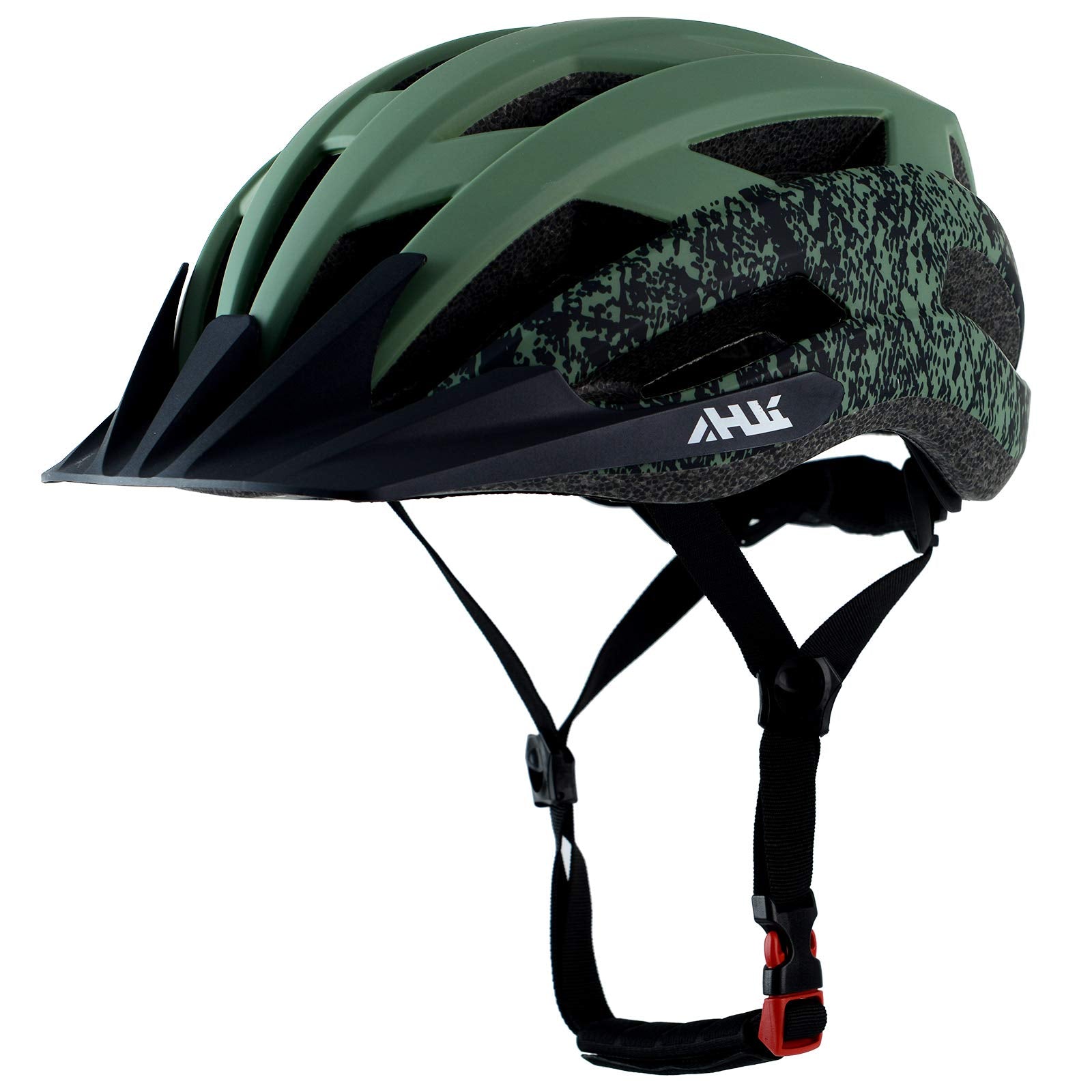 Youth Adult Road Bike Helmet, Men Women Adjustable Mountain Bicycle Helmet with Detachable Visor, 2 Sizes for Age 8-14+ Youth, Kids, Adult