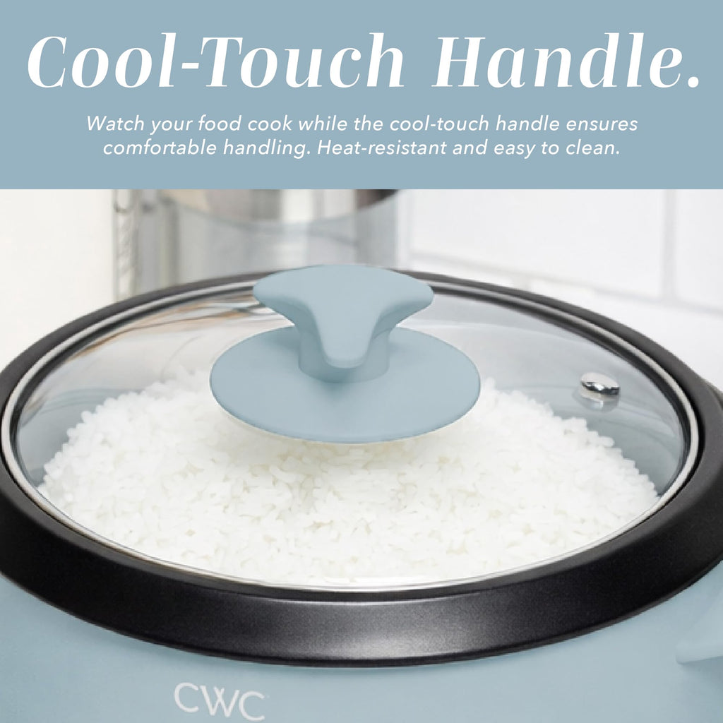 COOK WITH COLOR 6 Cup Rice Cooker 300W - Effortless Cooking and Perfectly, Cooks 3 Cups of Raw Rice for 6 Cups of Cooked Rice, Floral Blue