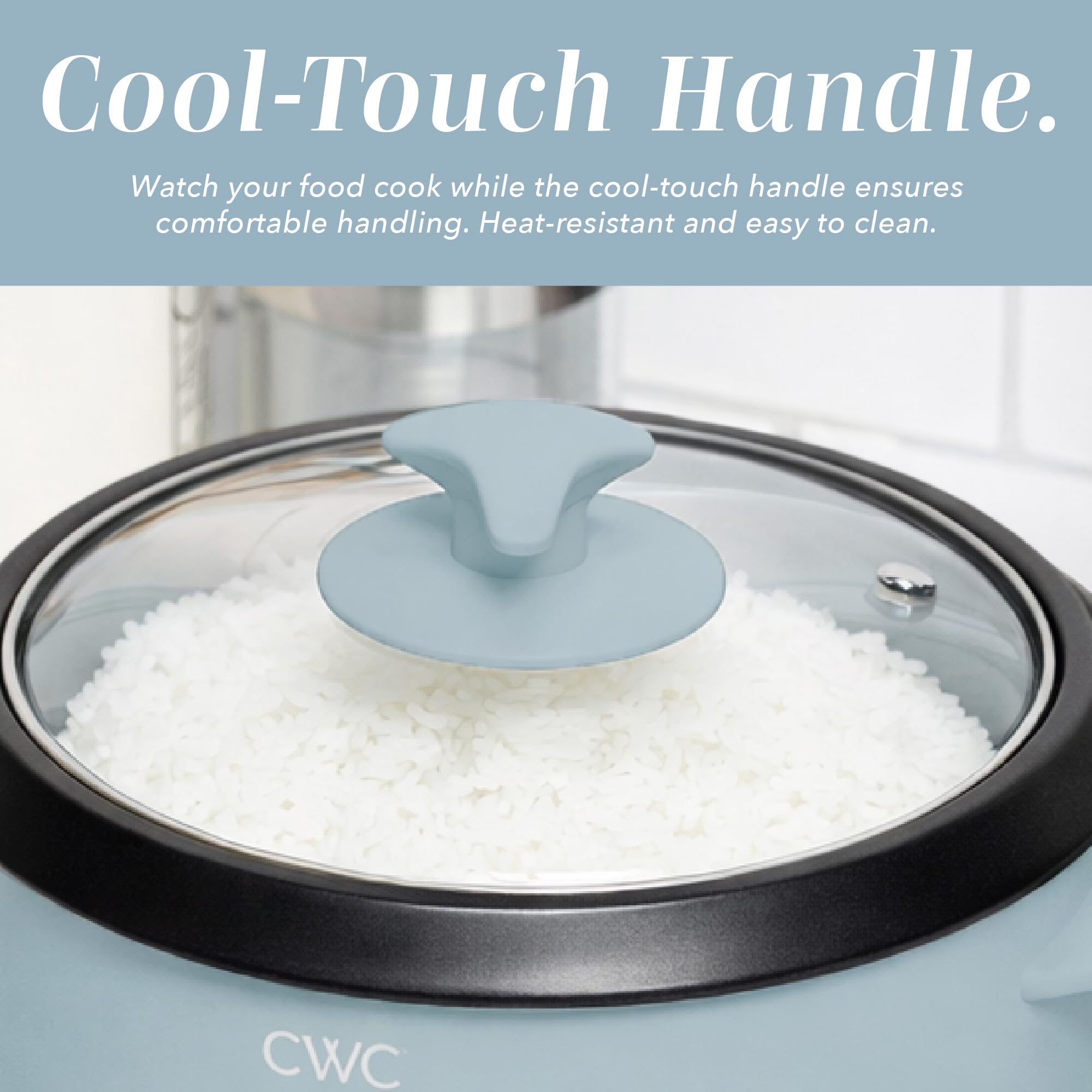 COOK WITH COLOR 6 Cup Rice Cooker 300W - Effortless Cooking and Perfectly, Cooks 3 Cups of Raw Rice for 6 Cups of Cooked Rice, Floral Blue