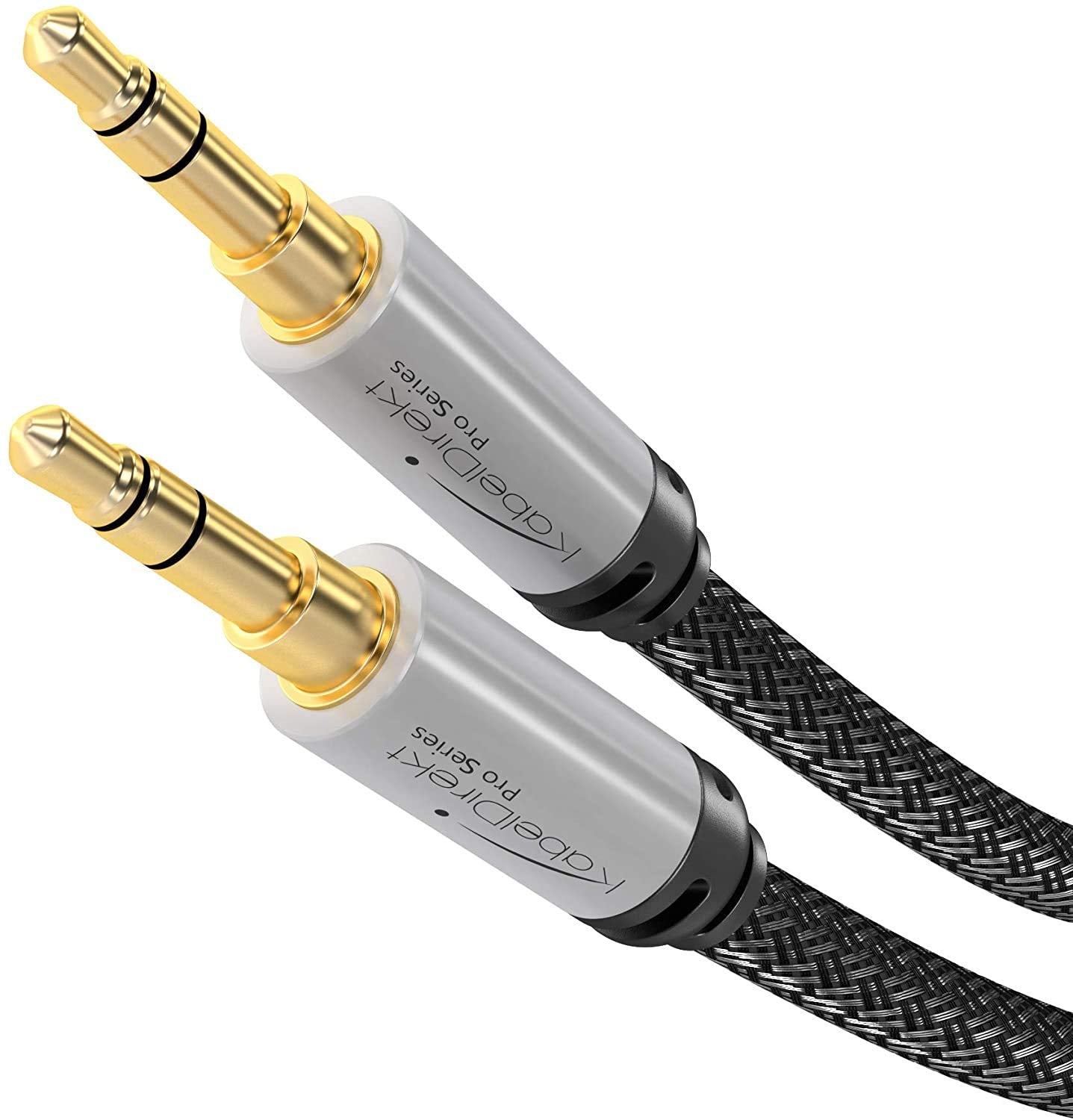 KabelDirekt – Aux Cable, Jack Cord & Audio 3.5mm Cable – 1ft – Available in 1.5-33ft – Suitable for Headphones – Mobile Phone – PC & Laptop Audio – Car – HiFi – Stereo, Black