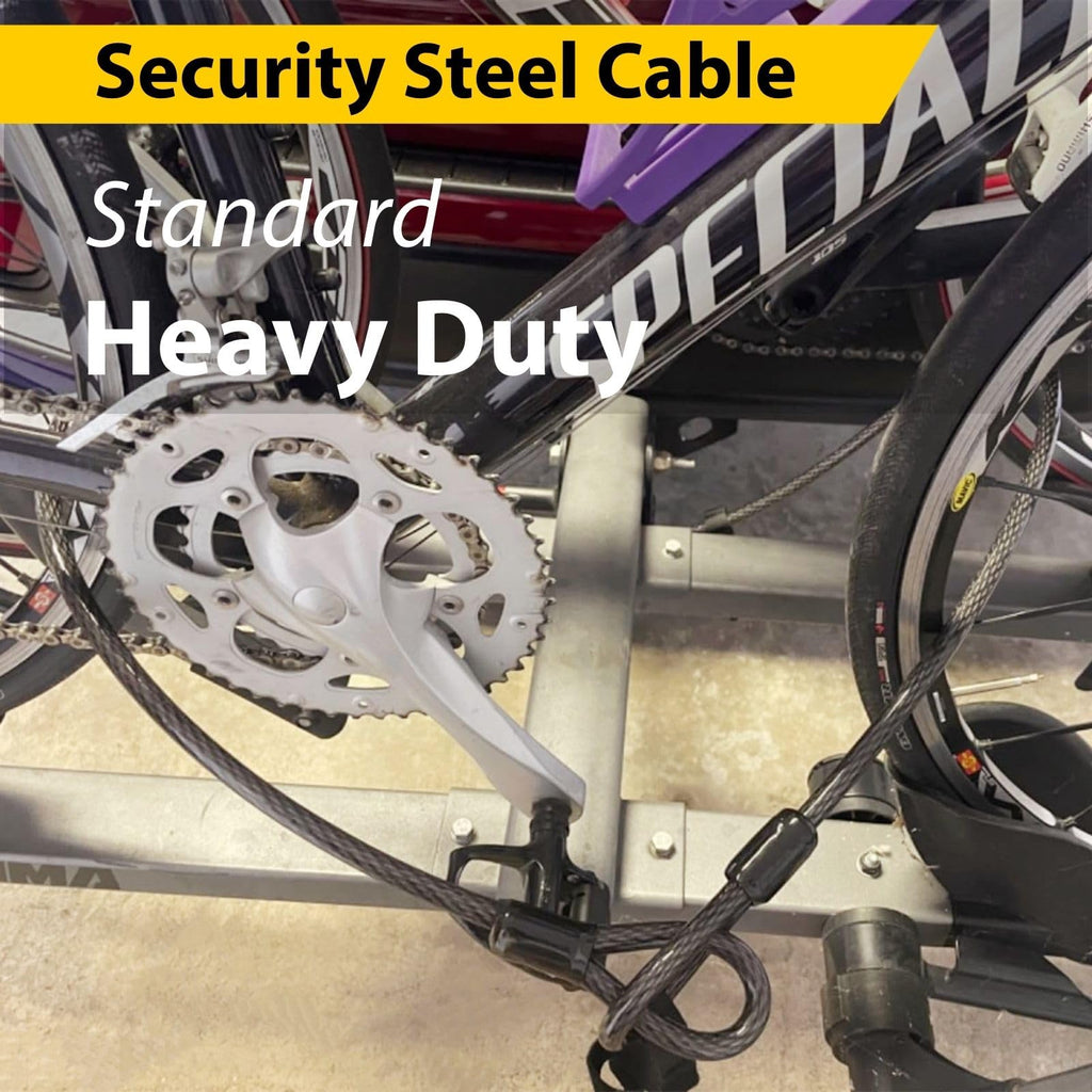 DELSWIN Security Steel Cable with Loops - 12mm (1/2 inch) Thick 4FT Heavy Duty Bike Lock Cable Vinyl Coated Braided Cables for U-Lock and Padlock