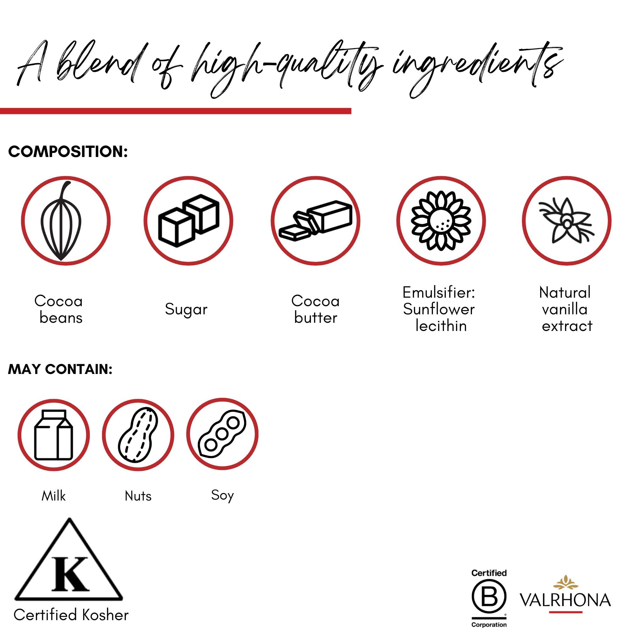 Valrhona Premium Baking Chocolate Discs (Feves), Creamy Milk JIVARA 40% w/Hints of Vanilla and Malt, and Dark Chocolate GUANAJA 70% w/Intense & Smooth with Bitter Notes, For Cookies, Cakes, and more