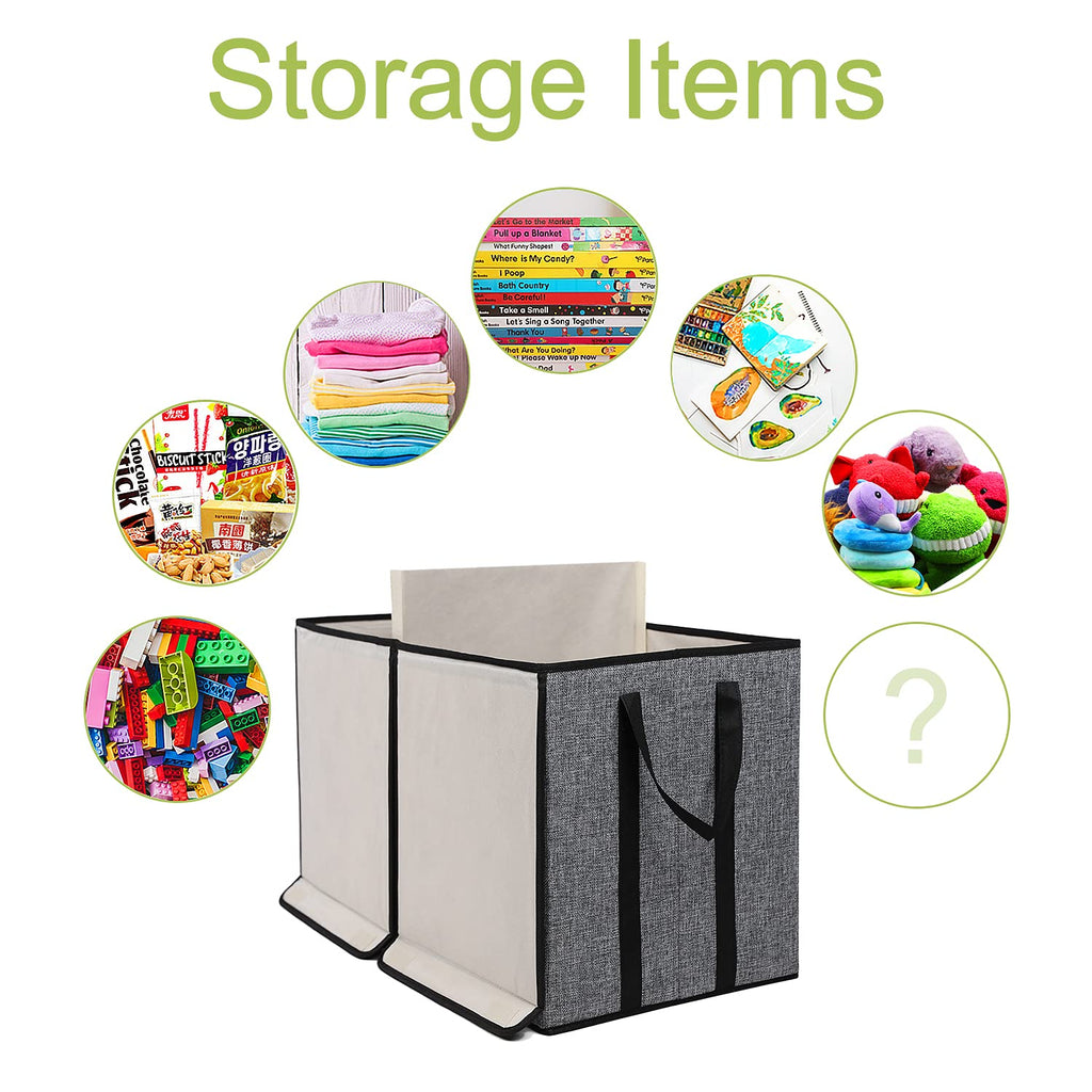 YOLOXO Toy Box Chest, Collapsible Sturdy Storage Bins with Lids, Extra Large Kids Toy Storage Organizer Boxes Bins Baskets for Kids, Boys, Girls, Nursery Room, Playroom, Closet (BLACK)