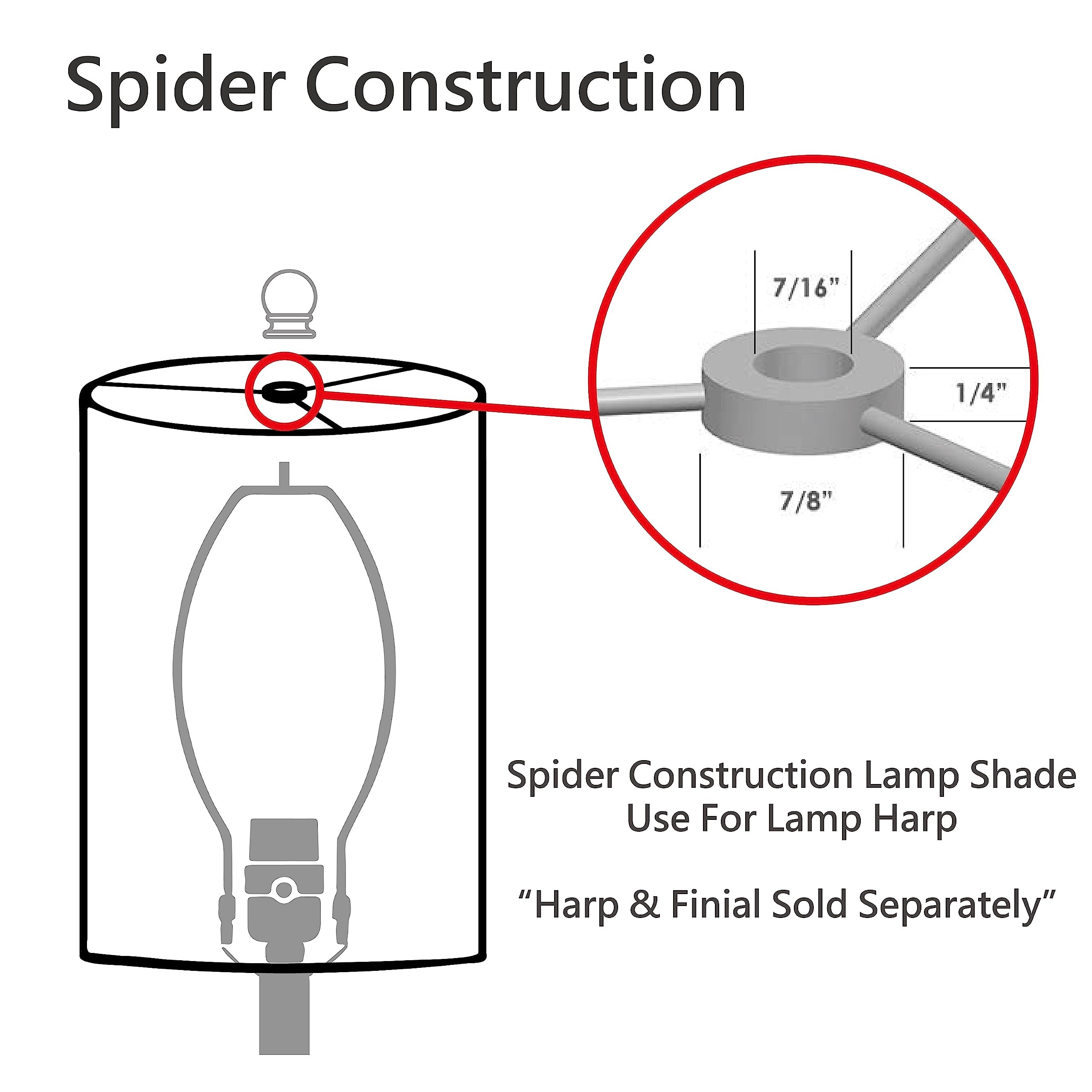 Aspen Creative 32083 Transitional Hardback Empire Shaped Spider Construction Lamp Shade in Brown, 18" wide (7" x 18" x 12 1/2")