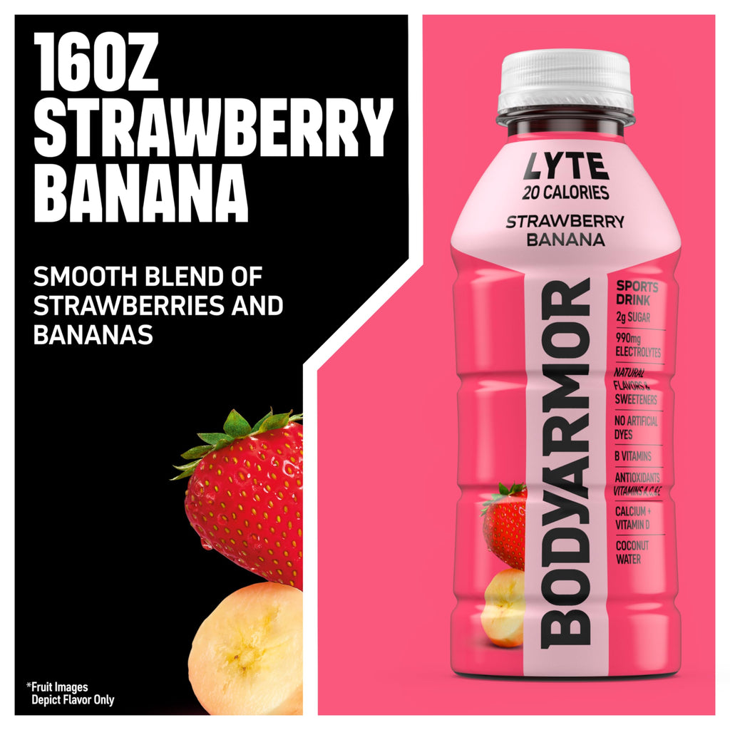 BODYARMOR Lyte Sports Drink Low-Calorie Beverage, Blueberry Pomegranate, Coconut Water Hydration, Natural Flavors with Vitamins, Potassium-Packed Electrolytes, 16 Fl Oz (Pack of 12)