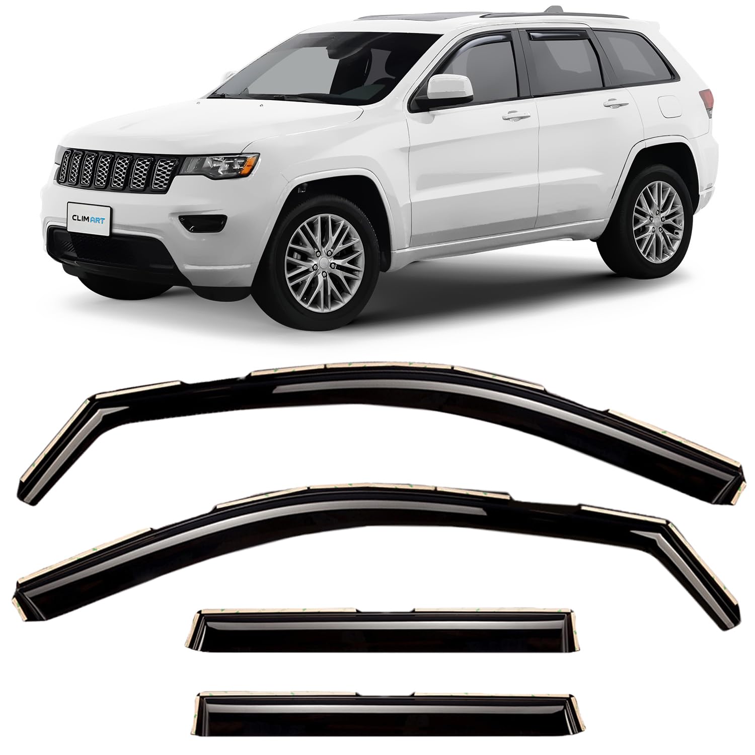 CLIM ART in-Channel Incredibly Durable Rain Guards for Honda Accord 2013-2017 Sedan, Original Window Deflectors, Vent Window Visors, Vent Deflector, 4 pcs. - 613274