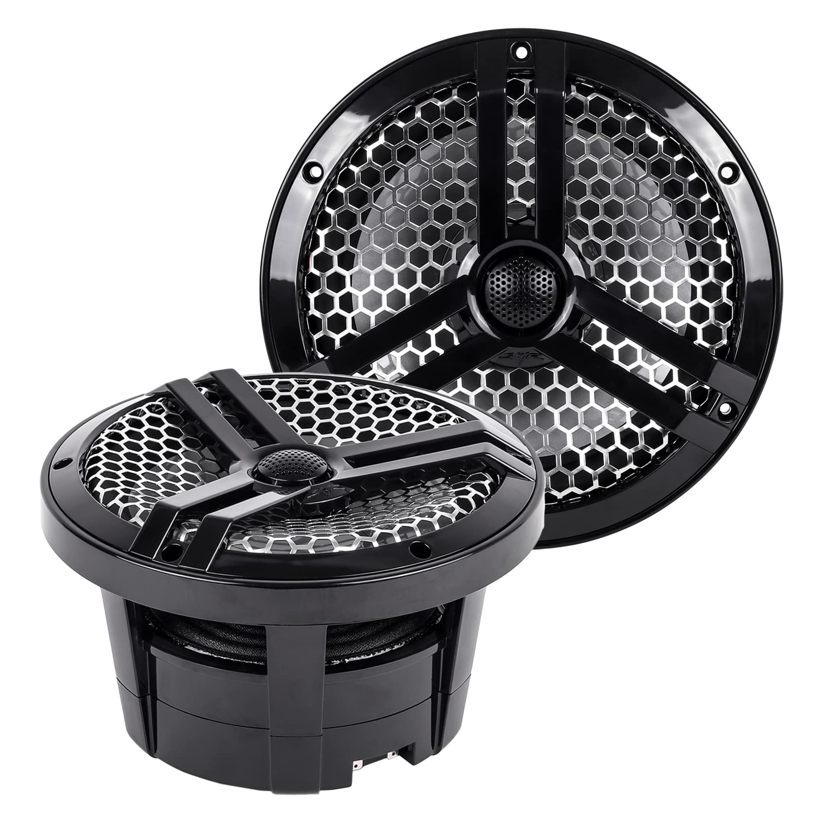 Skar Audio SK65MB-TWR 6.5" 2-Way Marine Full Range 320 Watt Coaxial Tower Speakers, Pair (Black)