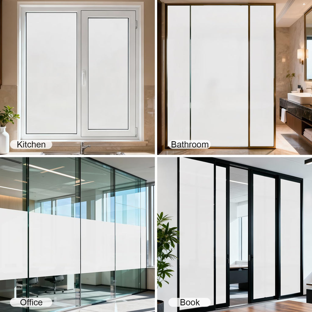 Window Privacy Blinds, Removable Glass Door Privacy Film, Suitable for Bathrooms, Offices, Static Cling Decorative Film, Reusable Window Stickers (Blinds, 17.5 x 78.7 inch)