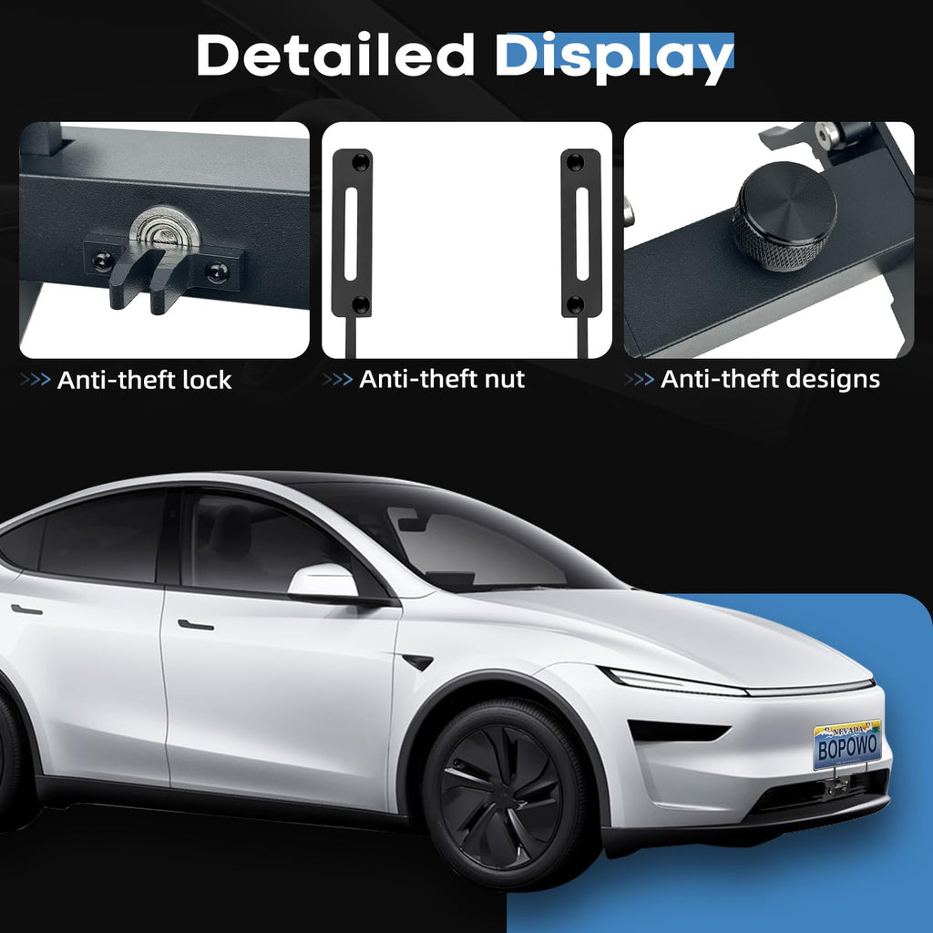 The Original No Drill Front License Plate Holder Fit for 2017-2023 Tesla Model 3& 2020-2024 Tesla Model Y with Safety Design, No Adhesives License Frame