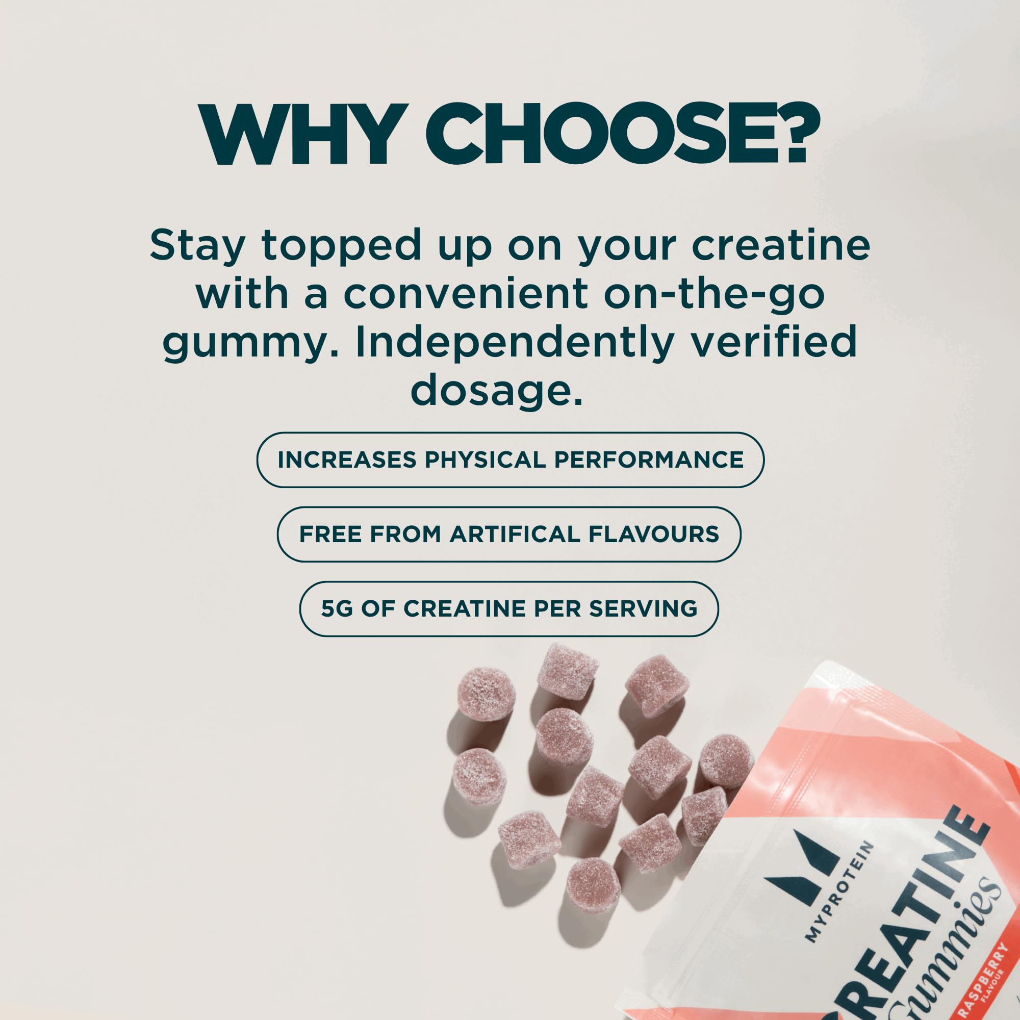 Myprotein Creatine Gummies, 5g Creatine Monohydrate per Serving, Lemon, 90 Count, 18 Servings, Chewable Post/Pre Workout Strength & Recovery Sports Nutrition Supplement, Vegan, Non-GMO
