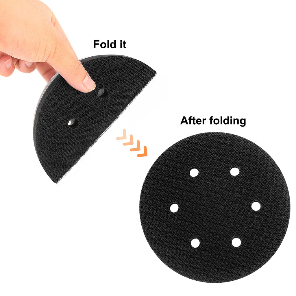 5 Pack 5 Inch 8 Holes Soft Density Interface Pads Hook and Loop 5" Sponge Cushion Buffer Backing Pad (Set of 5)