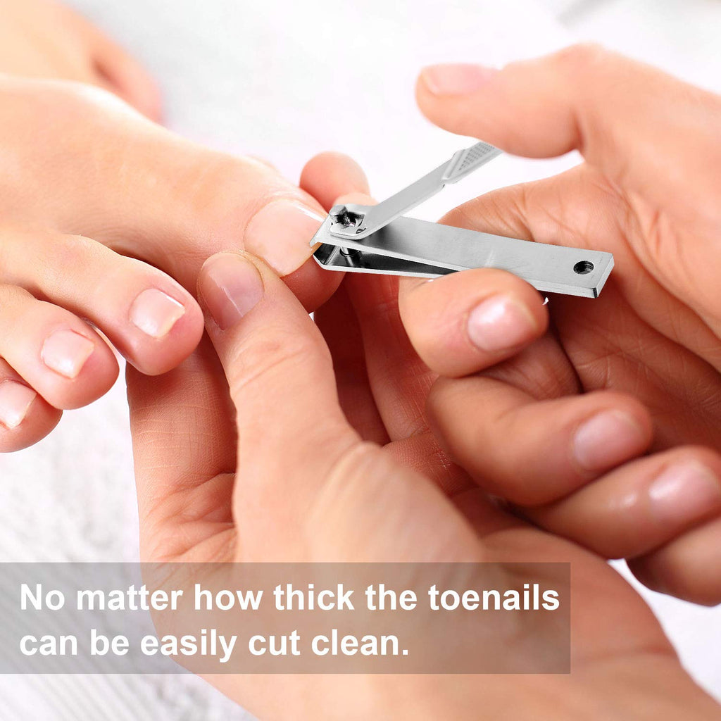 Mudder 6 Pcs Black Large Toenails Clippers Big Nail Clippers Straight Edge Toenails Cutters Stainless Steel Nails Trimmer Cutters for Men Women Thick Nails, Straight Sharp Blade and Anti-Slip Handle