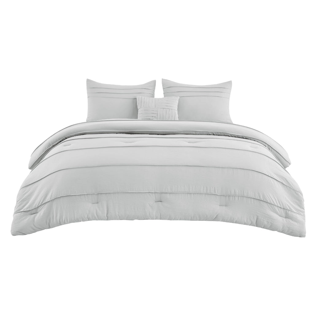 Bedsure Twin Comforter Set - 3 Pieces Pinch Pleat Bed Set, Beige Boho Bedding for All Season, 1 Soft Comforter, 1 Pillowcase, 1 Decorative Pillow