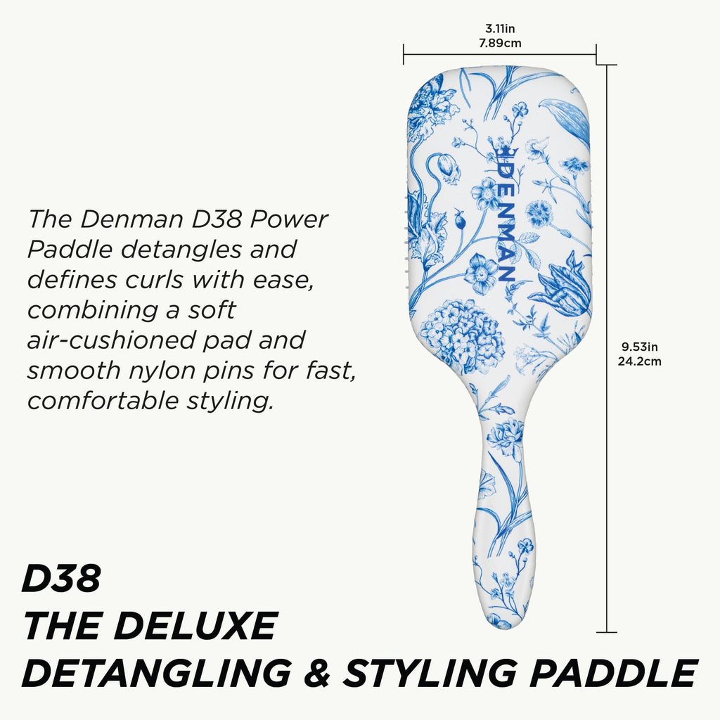 Denman Power Paddle Hair Brush for Quick and Convenient Detangling, Blow Drying and Styling - Combination of D3 Styling Pens & Paddle Brush - For Men and Women P038