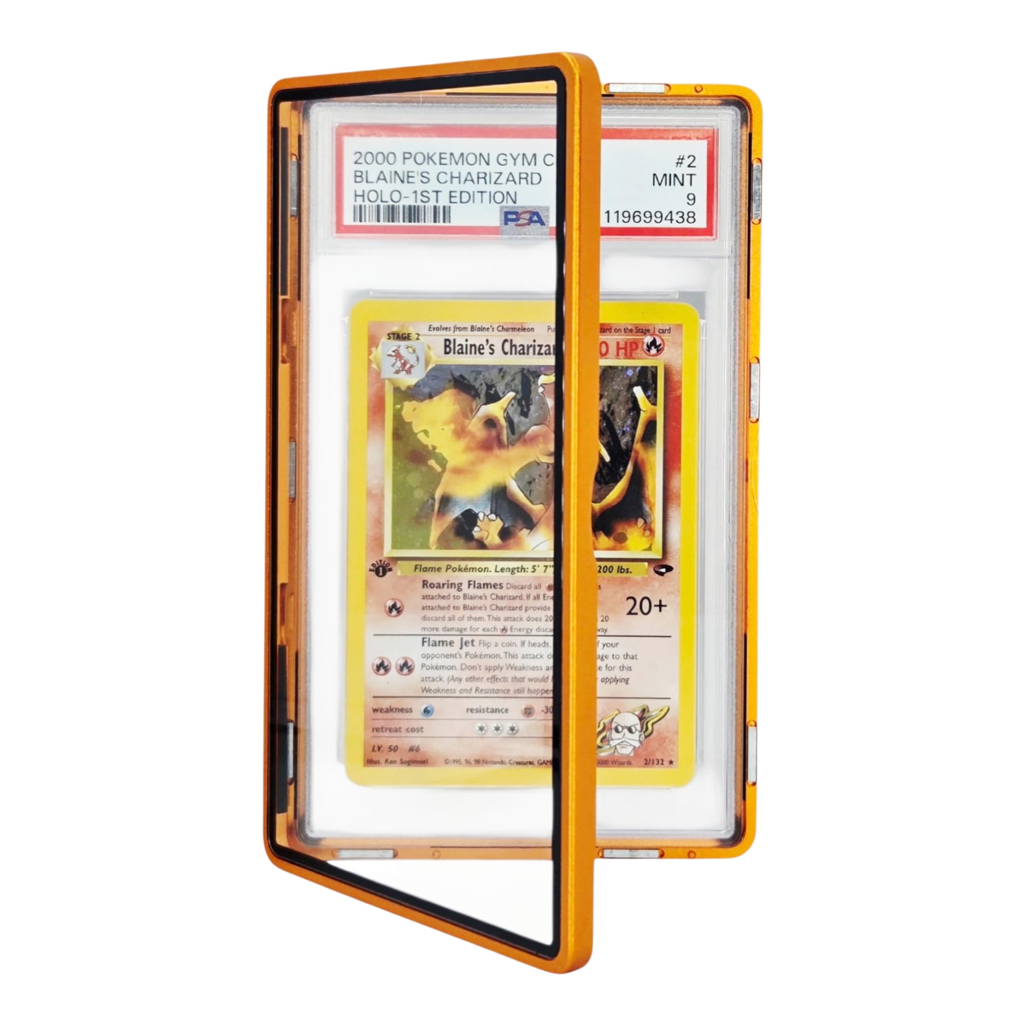 Metal PSA Slab Bumper Case UV Resistant- Safeguard Stackable Magnetic Aluminum Metal Case For Graded Cards (Black)