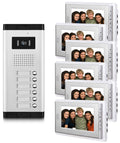 2 Units Apartment Video Intercom System, 7 Inch Monitor Wired Video Doorbell Door Phone Kits, Indoor Outdoor IR Camera, Monitoring, Unlock, 2 Way Intercom for Home Apartment