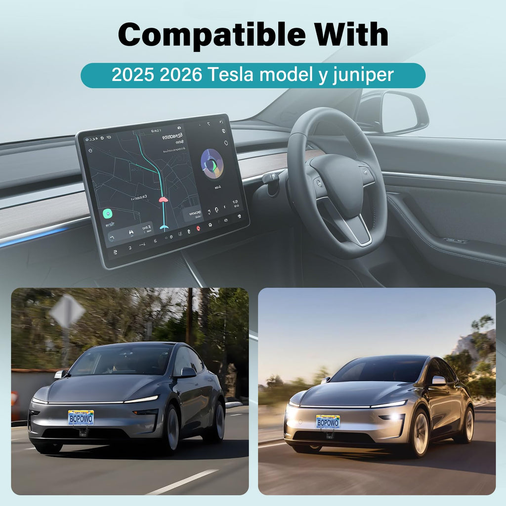 The Original No Drill Front License Plate Holder Fit for 2017-2023 Tesla Model 3& 2020-2024 Tesla Model Y with Safety Design, No Adhesives License Frame