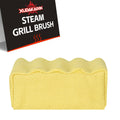 Bristle-Free Steam Cleaning Grill Brush — Features an Extended Luxurious Rosewood Handle and a Unique Wavy pad that Seamlessly fits cast Iron and Stainless Steel grates