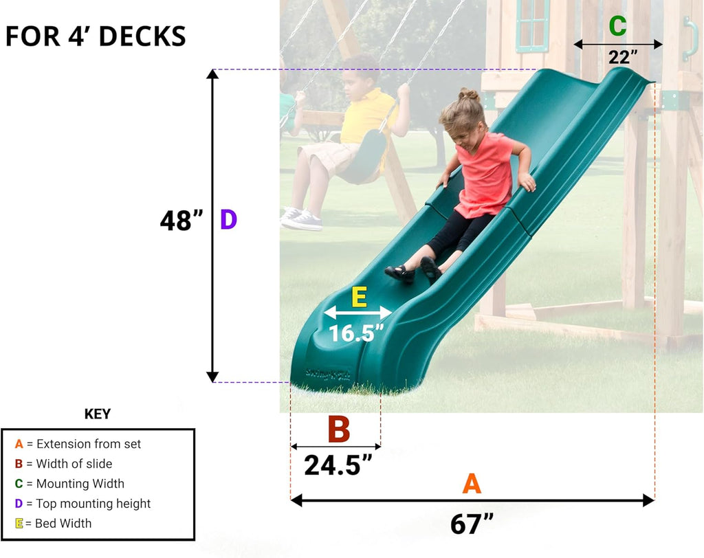 Swing'n'Slide NE 4701 Summit Slide 2Piece Plastic Scoop Slide for 4' Decks, Blue