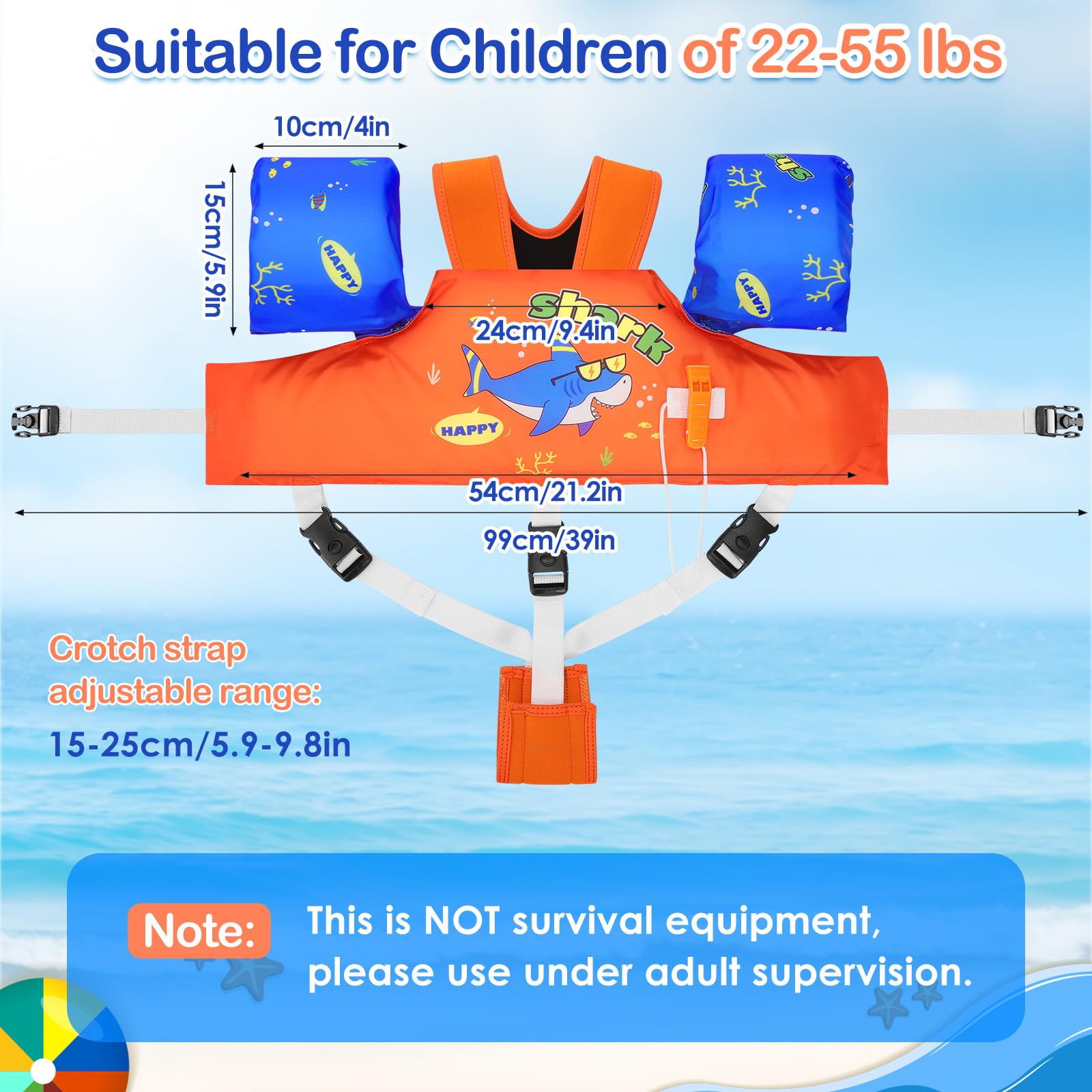 Moko Swim Arm Band for Kids 20-30-50 lbs, Cute Cartoon Toddler Swim Vest, Swimming Water Wings Pool Floaties Sleeve for Children Learn to Swim