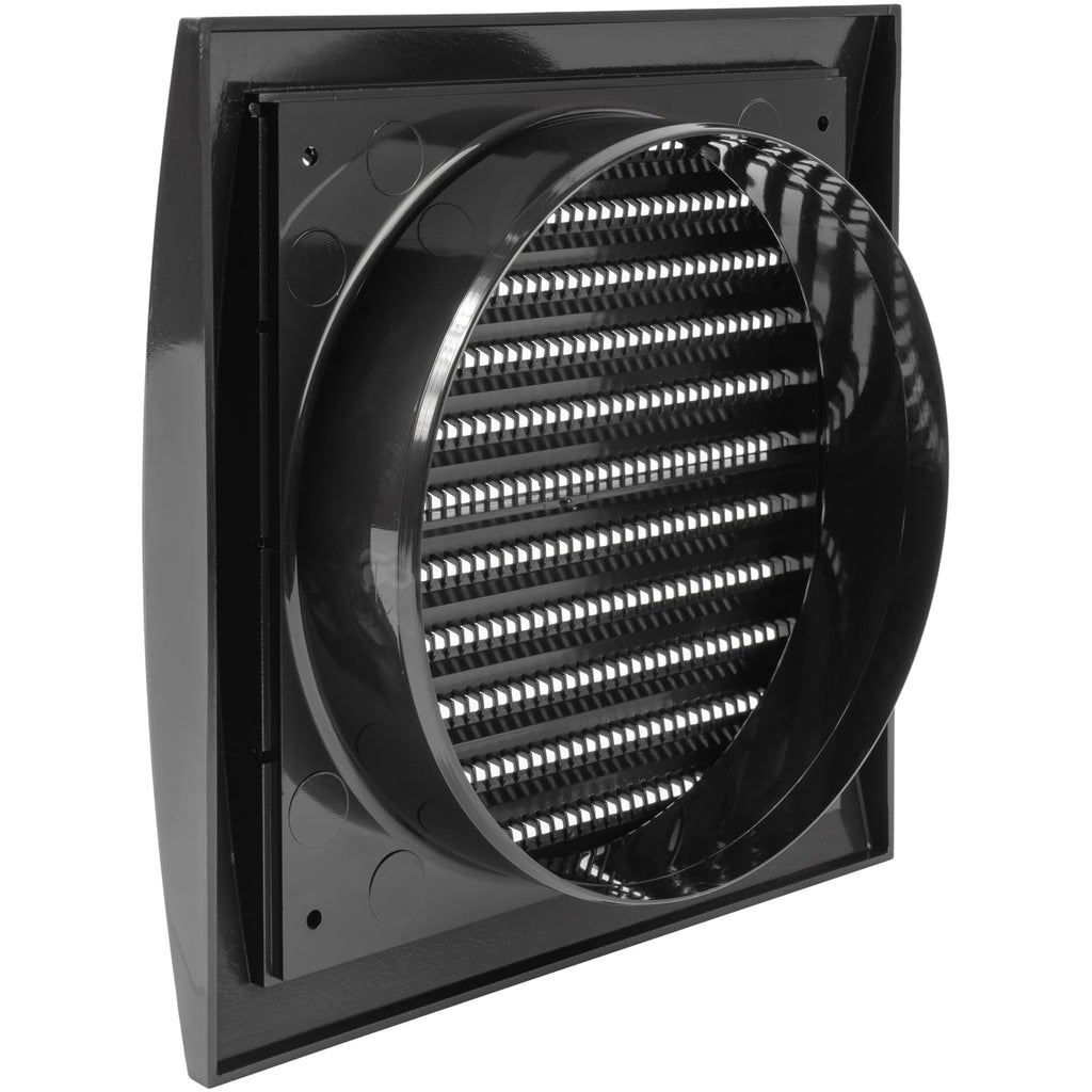 Repa Market 4 Inch Anthracite Dryer Vent Hood/Duct Cover for Walls or Ceiling/ABS Plastic Louvered Air Grille with Built-In Mesh Screen/Exhaust and Dryer Vent Covers for Indoor & Outdoor Use