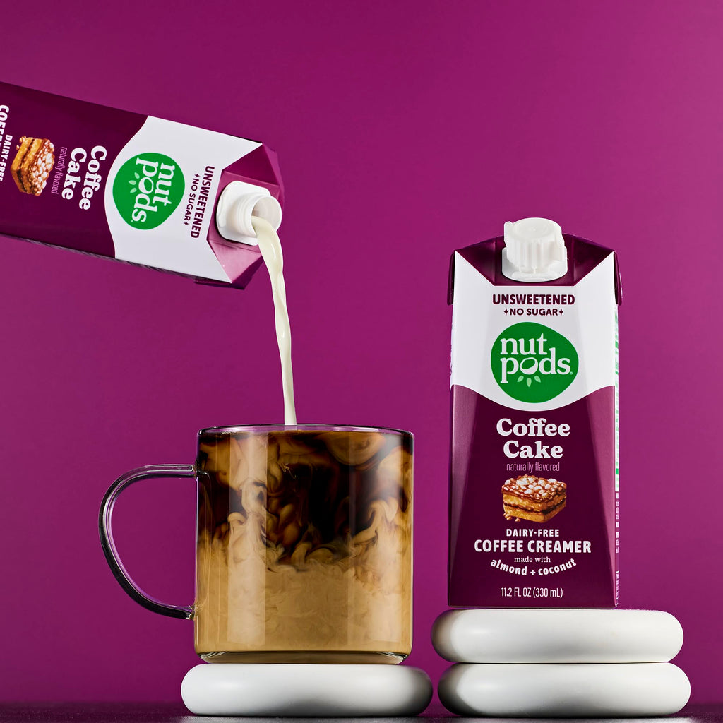 nutpods Coffee Cake Unsweetened Dairy-Free Creamer, Made from Almonds and Coconuts, Whole30, Keto, Gluten Free, Non-GMO, Vegan, Kosher (3-Pack)