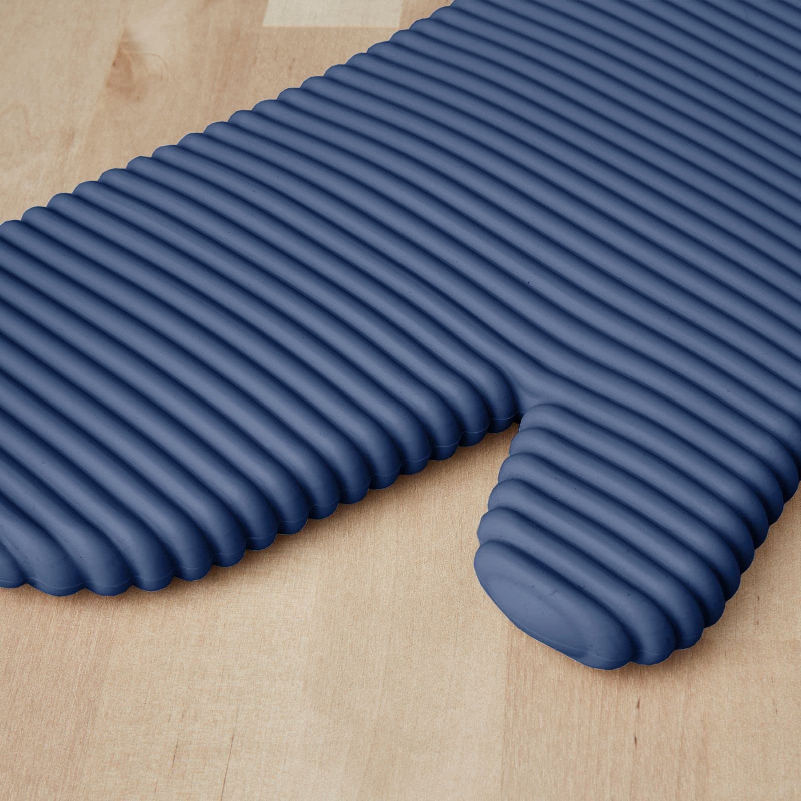 KITCHENAID Ribbed Soft Silicone Oven Mitt 2-Pack Set, 7.5"x13", Aqua Sky