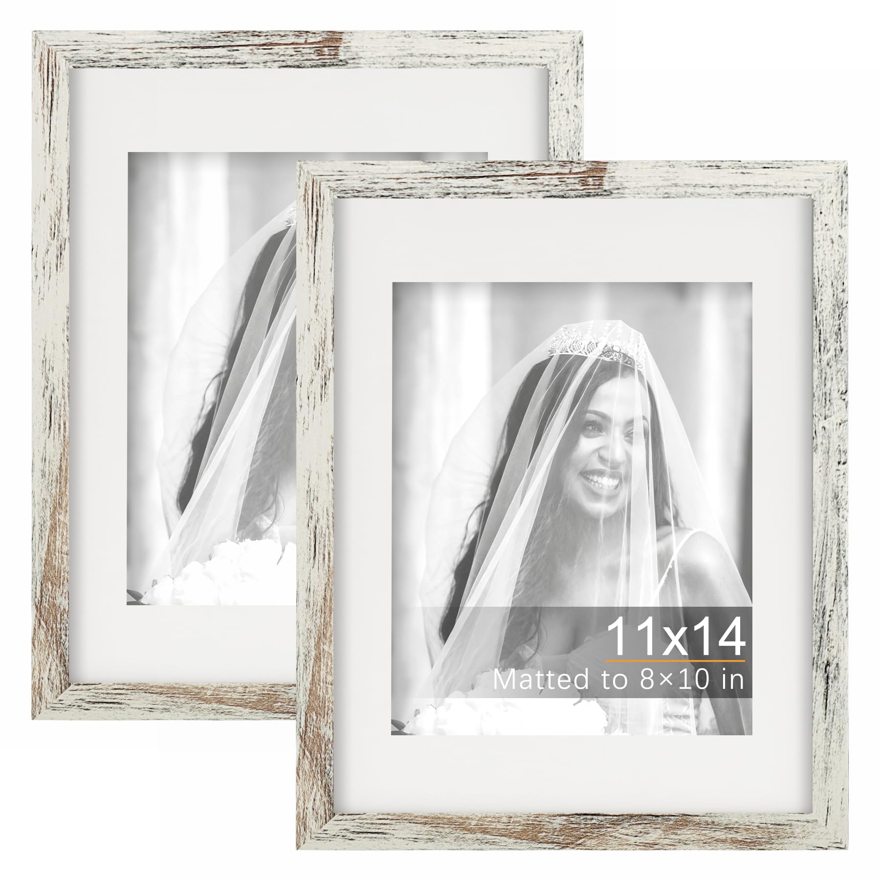 TOFOREVO Picture Frames 4x4 Set of 2 Black Wood Grain Photo Frame for Gallery Wall Mounting or Tabletop Display