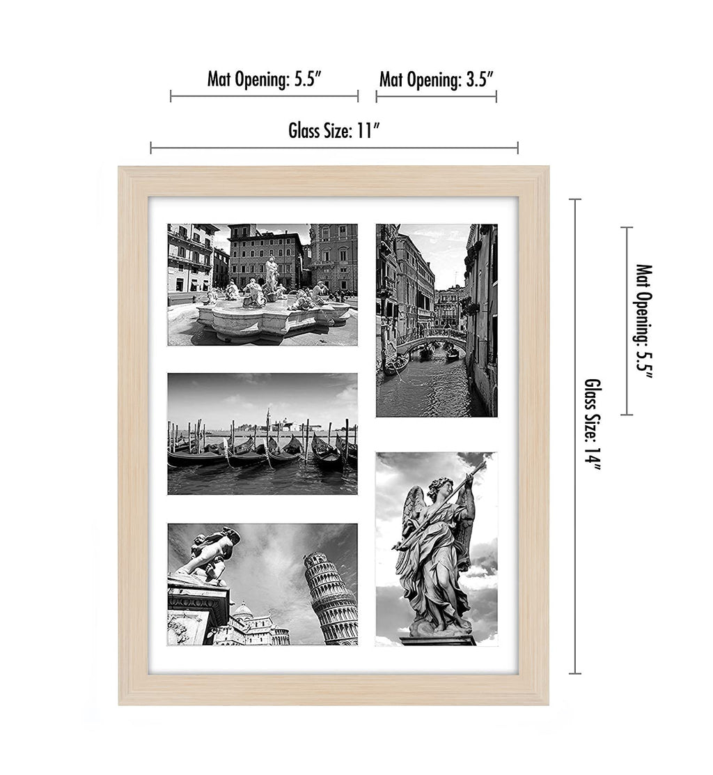 Americanflat 4x6 Double Picture Frame with Shatter-Resistant Glass - Fits Two 4x6 Photos or use as One 6x14 Frame - Signature Collection - Collage Frames for Tabletop and Wall Display - Black