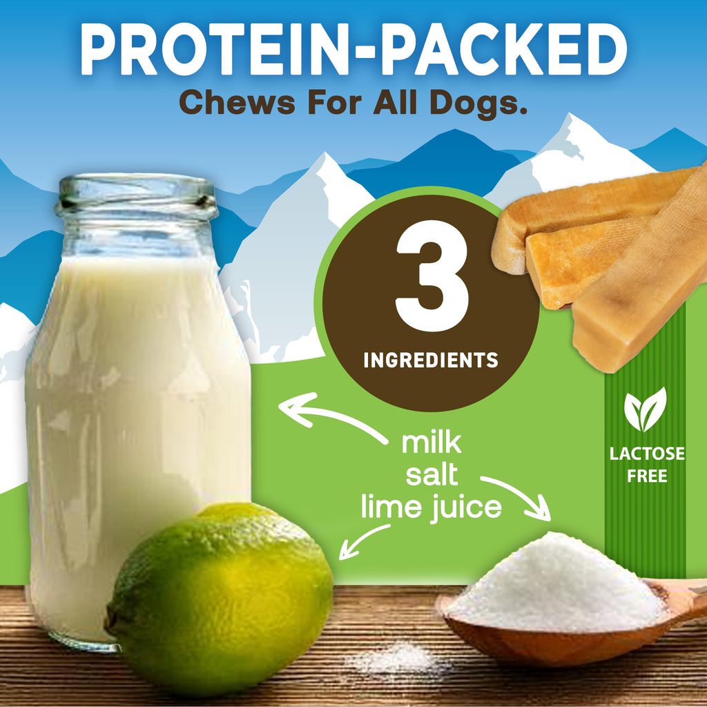 EcoKind Yak Cheese Himalayan Dog Chews, Yak Chews for Small Dogs, Long Lasting Bone for Aggressive Chewers, Only 3 Ingredients, Natural High Protein Treat, No Additives, Lactose Free, Small - 16 Chews