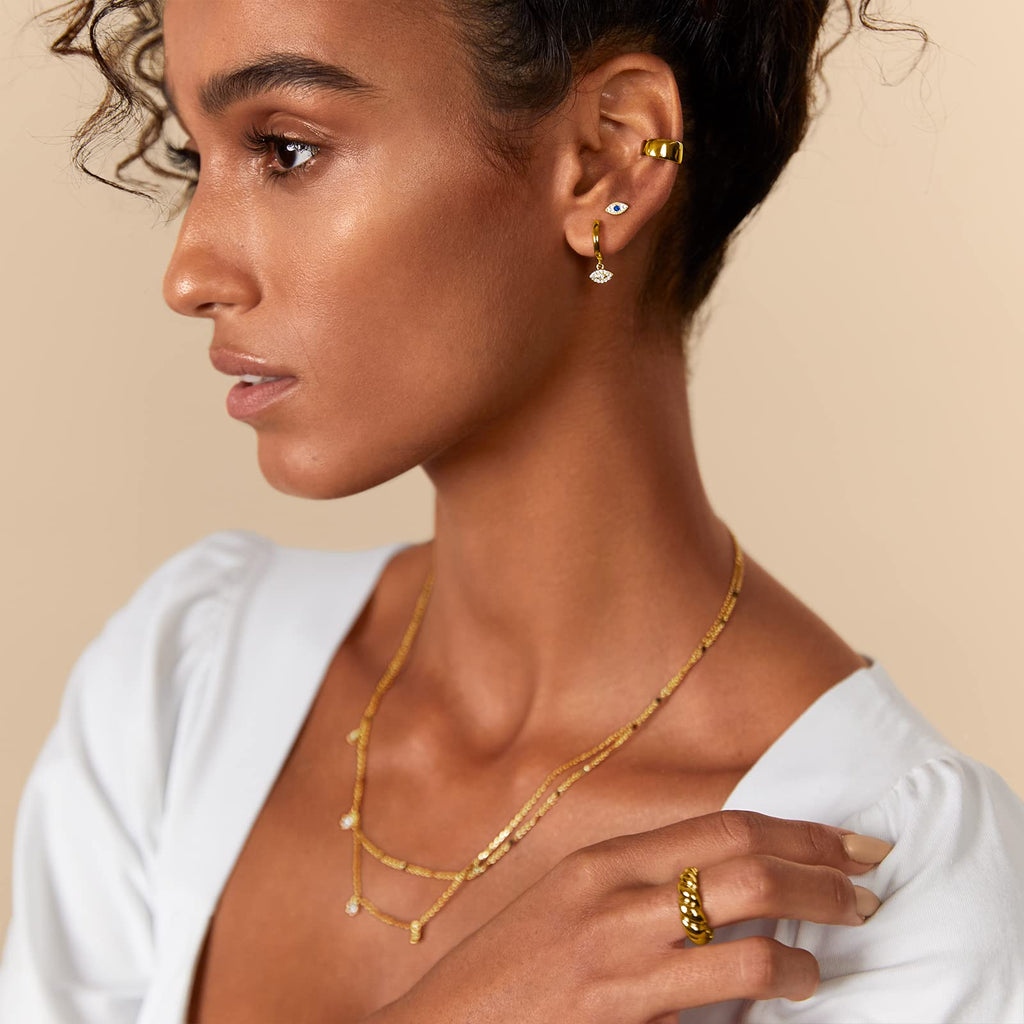 PAVOI 14K Gold Plated Flat Back Earrings | Solid 925 Sterling Silver Posts | Helix Cartilage Earrings for Women | Cubic Zirconia Stud Earrings | Trending Fashion Jewelry