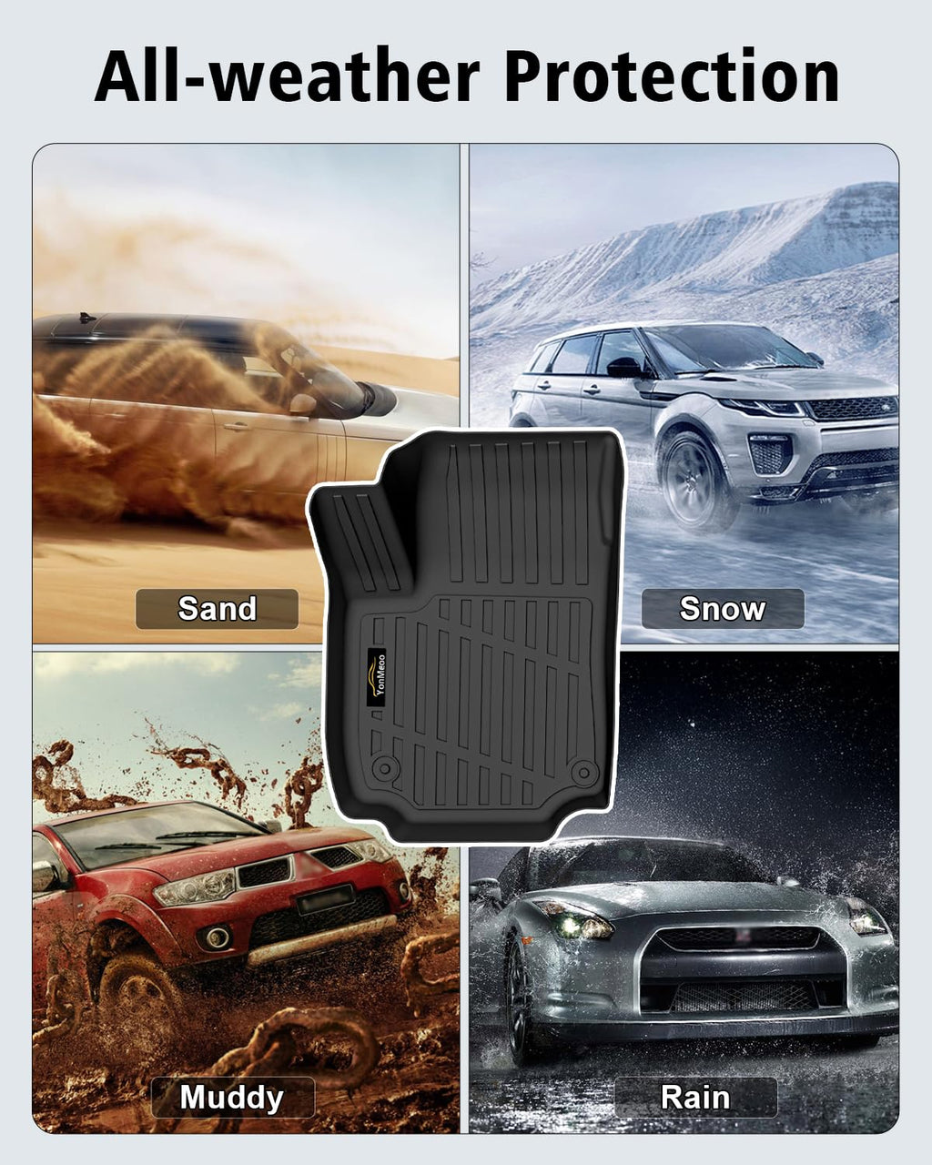 Floor Mats & Cargo Mat & Backrest Mat Custom for Toyota RAV4 Hybrid 2026 (Not for Cargo Area with Subwoofer) (Not for Phev), Door Sill Guards, All Weather TPE Floor Liners for RAV-4 2026 Accessories