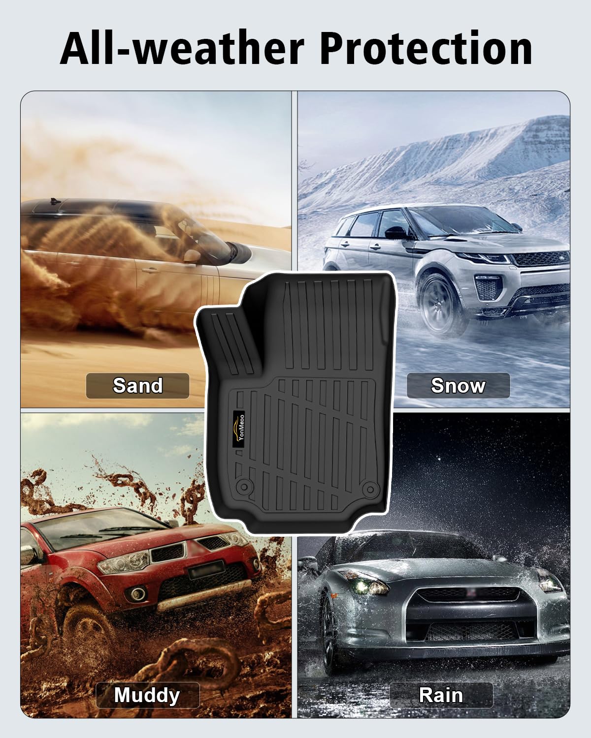 Floor Mats & Cargo Mat & Backrest Mat Custom for Toyota RAV4 Hybrid 2026 (Not for Cargo Area with Subwoofer) (Not for Phev), Door Sill Guards, All Weather TPE Floor Liners for RAV-4 2026 Accessories