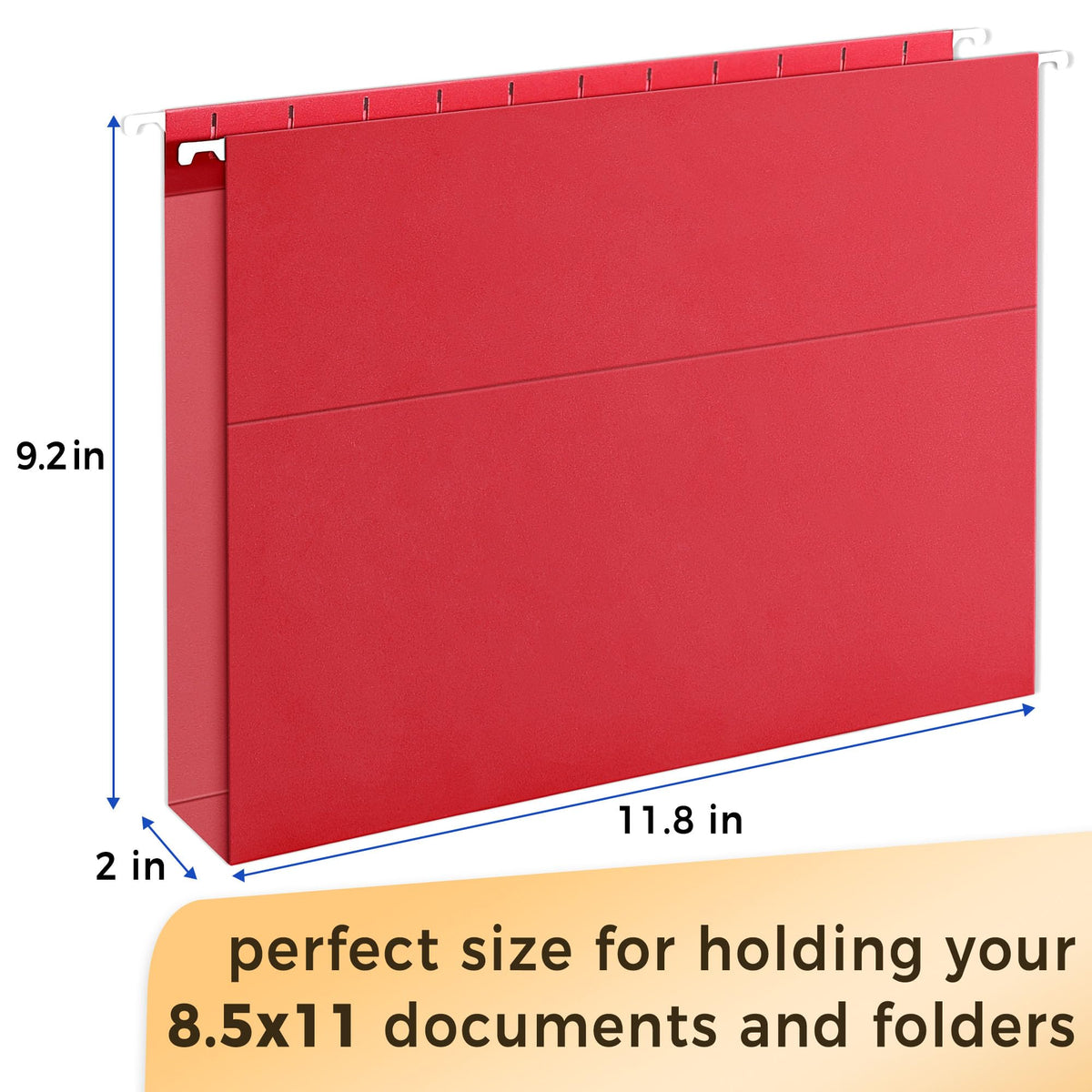 SUNEE Hanging File Folders Extra Capacity Assorted Colors, 25 Pack Letter Size File Folders with 1/5-cut Tabs, Heavy Duty 2 Inch Expansion, Stay Organized for Your Home and Office Bulk File