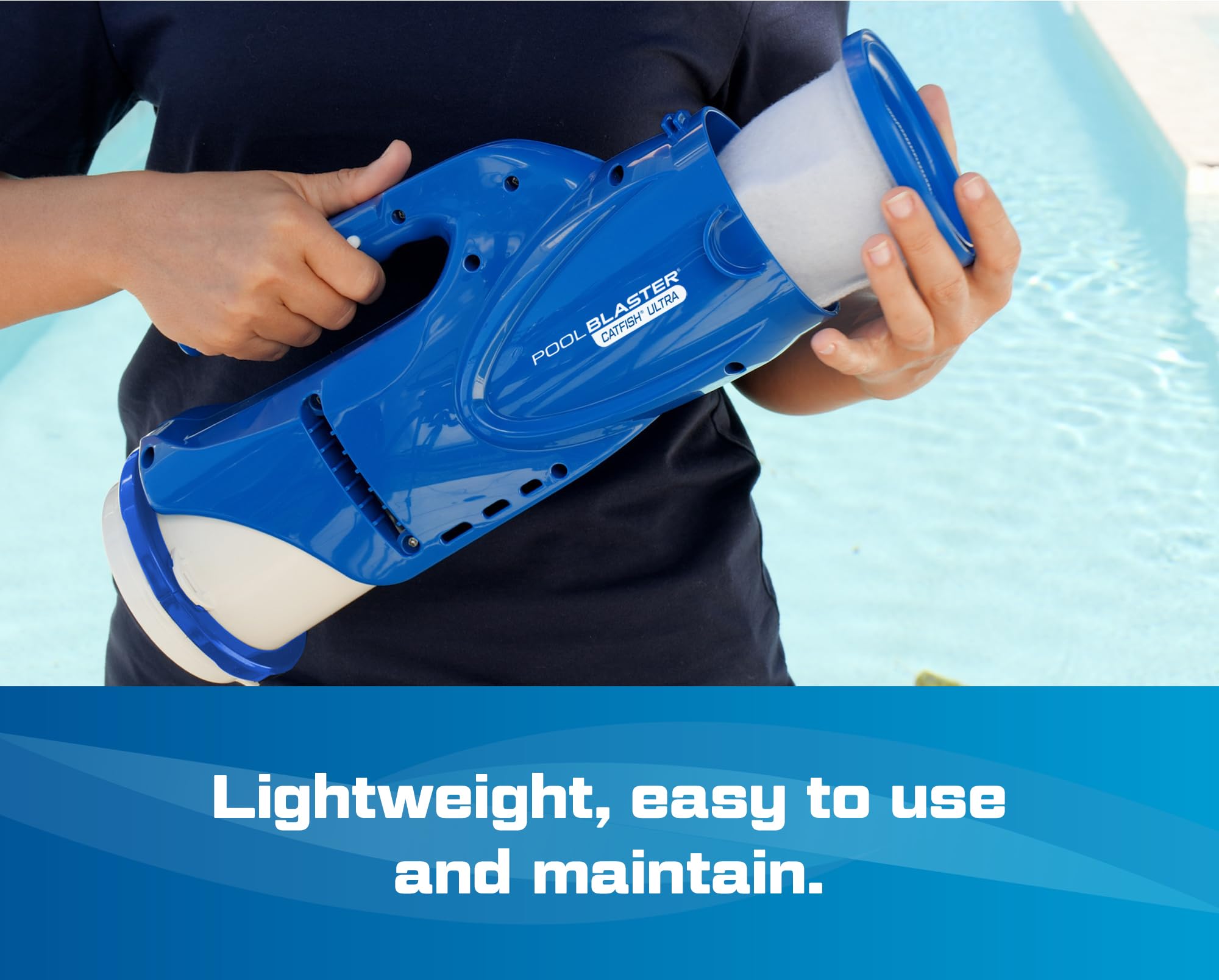 POOL BLASTER Catfish Cordless Pool Vacuum for Spot-Cleaning, Hot Tubs & Spas, Handheld Rechargeable, up to 45 Min Runtime, Quick, Efficient Swimming Pool Cleaner, Above Ground & Inground Pool Steps