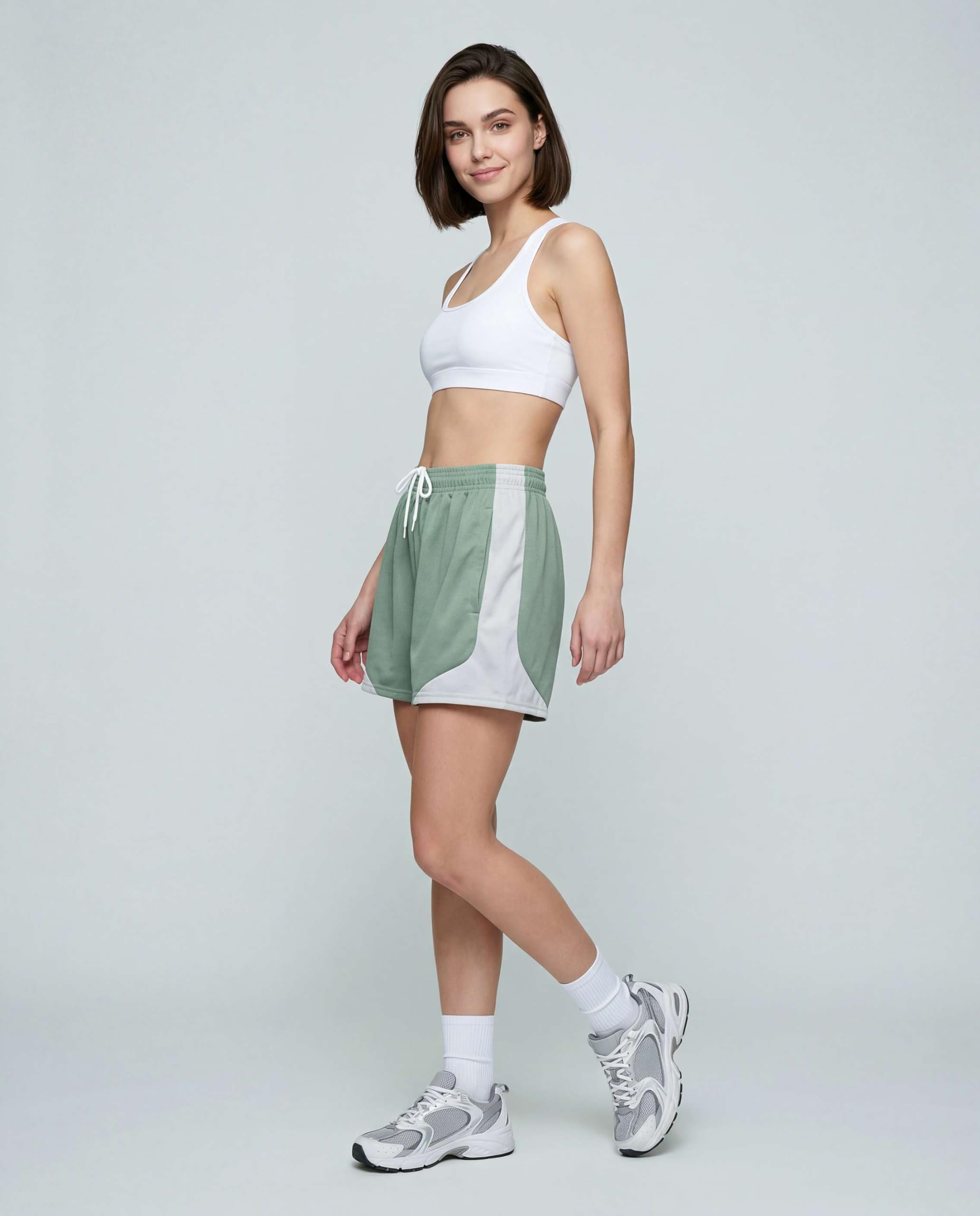 Real Essentials 4 Pack: Womens Active Athletic Performance Mesh Shorts with Pockets (Available in Plus Size)