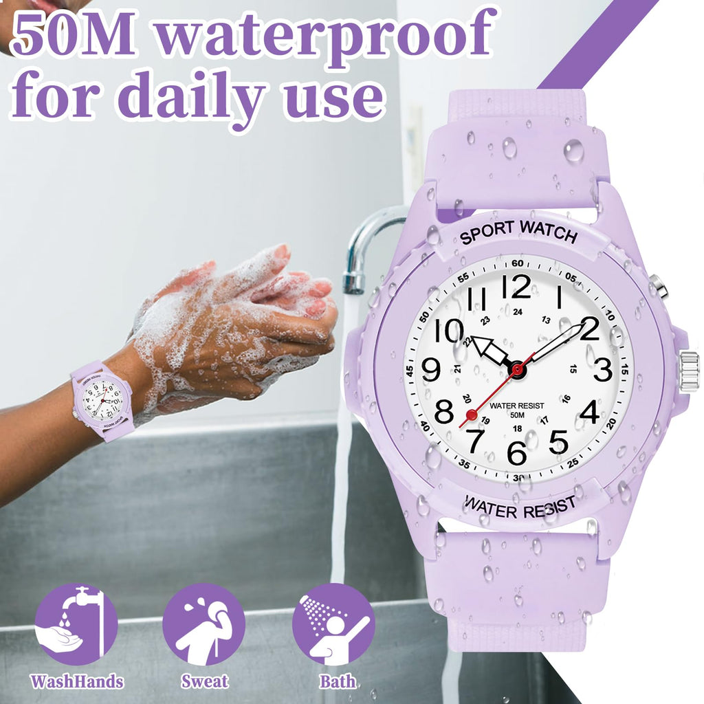 PROKING Waterproof Nurse Watch for Medical Professionals Students Women Men, Night Light, 12/24 Hour Military Time Easy to Read Dial, Second Hand Watch for Nursing Day Gifts