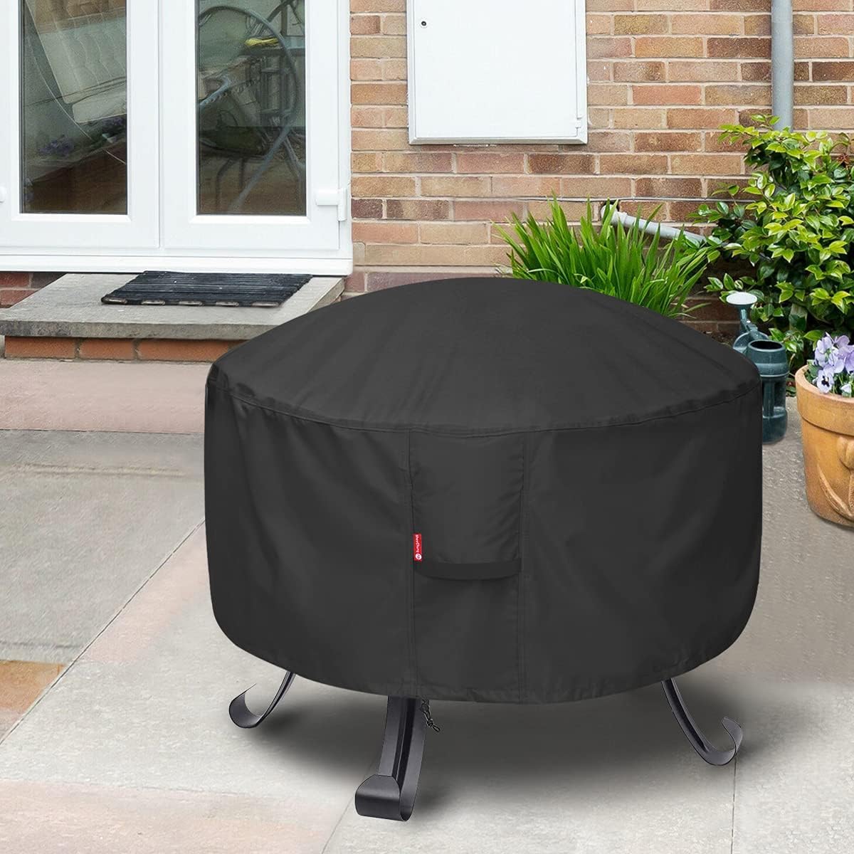 SheeChung Fire Pit Cover for Solo Stove Bonfire Outdoor Smokeless Firepit-Small Round Waterproof 600D Polyester Shelter,Air Vent,Anti-UV&Tear Resistant-Fits for 16”-22” Gas Fire Pit Table (22"Dx16"H)