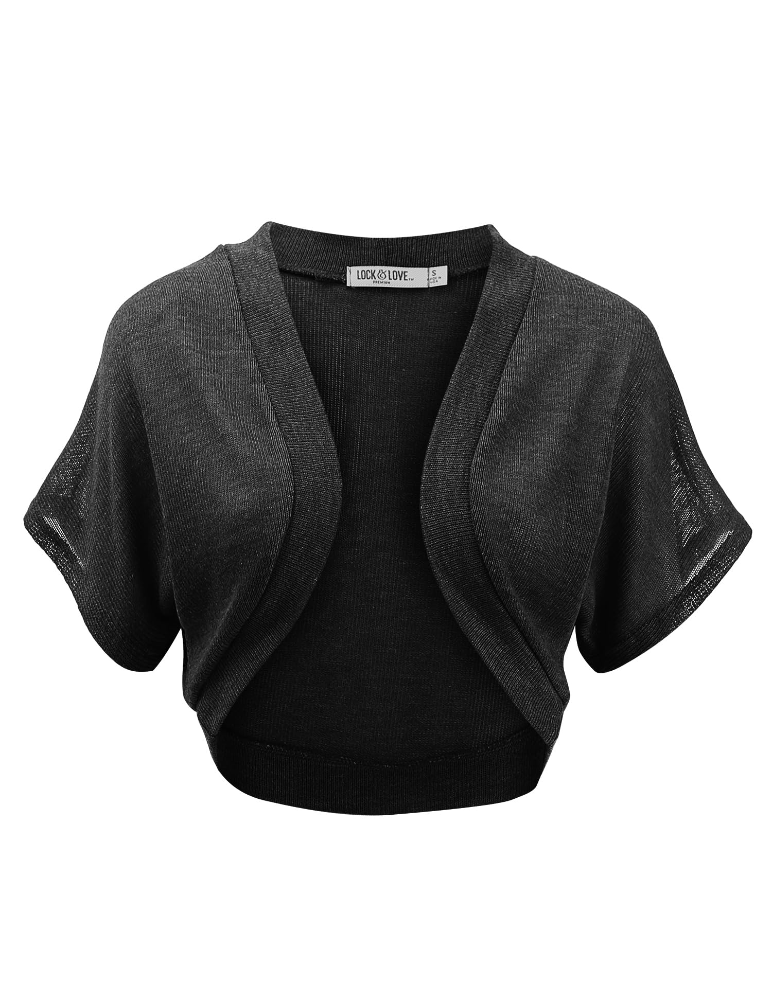 Lock and Love Women's Versatile Open Front Lightweight Short Sleeve Bolero Shrug