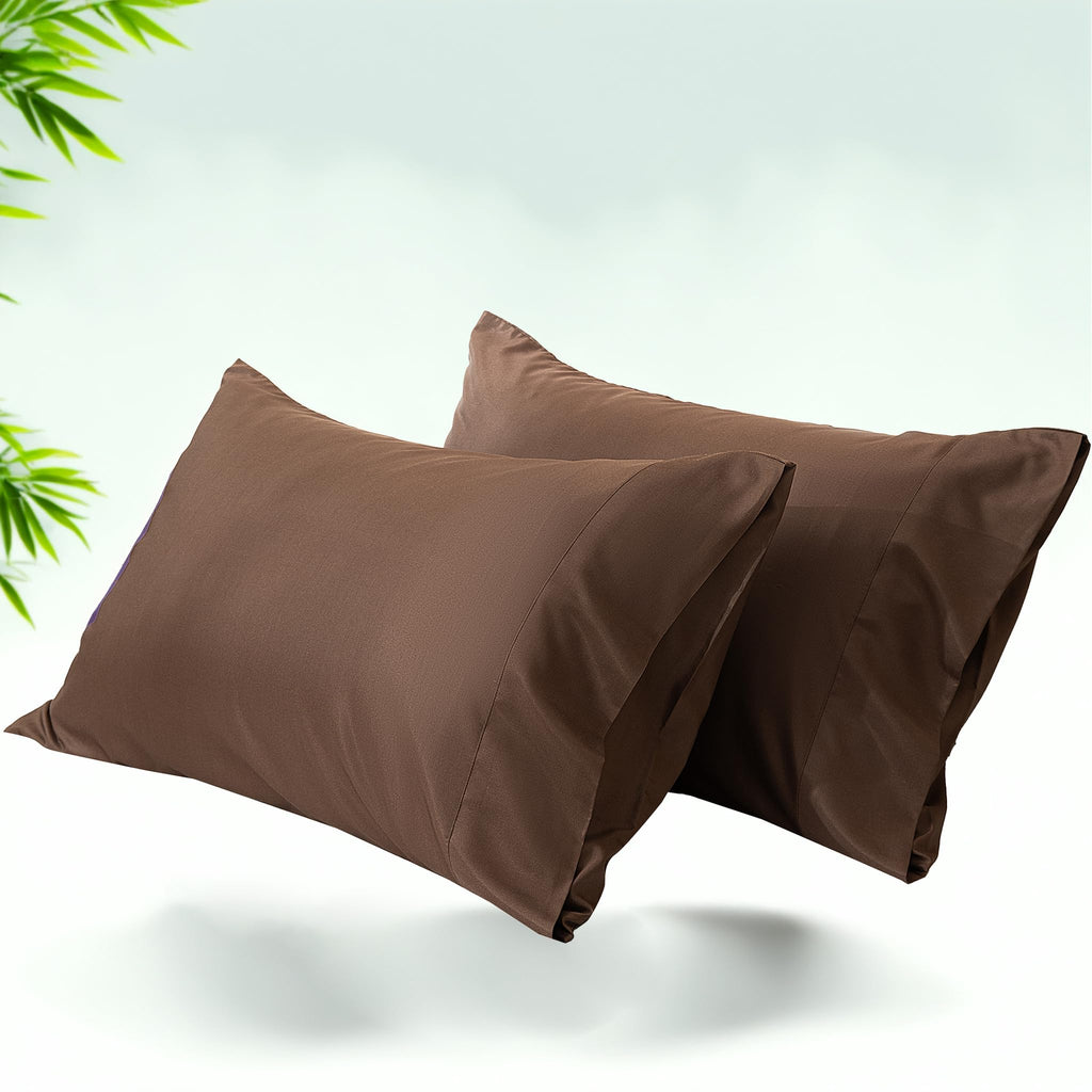 Pillow Cases Standard Size 2 Pack, Bamboo Rayon Cooling Pillowcases with Envelope Closure, Cool Breathable Pillow Case for Hot Sleepers & Night Sweats, 20x26 inches, Aqua Blue