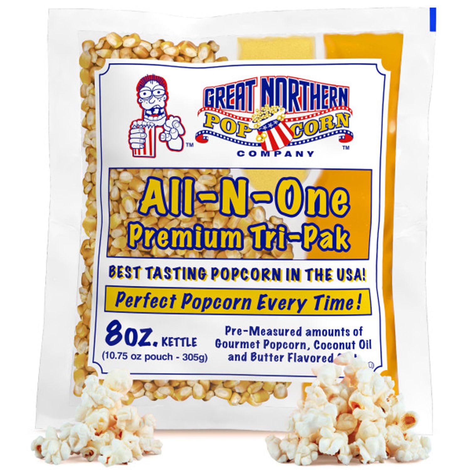 2.5oz Popcorn Packs - Pre-Measured, Movie Theater Style, All-in-One Kernel, Salt, Oil Packets for Popcorn Machines by Great Northern Popcorn (40 Case)