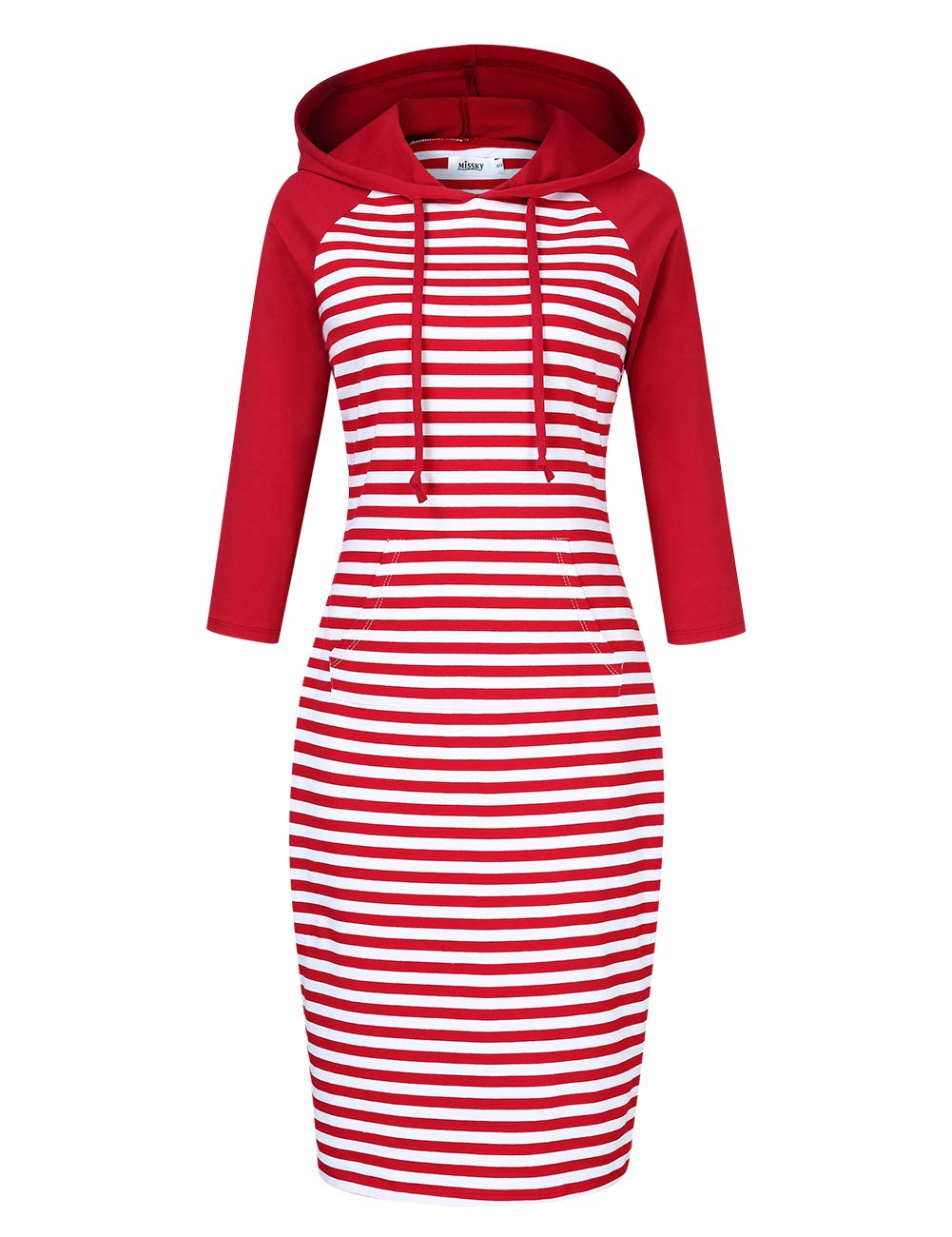 MISSKY Women's Women's Sweatshirt Hooded Dress