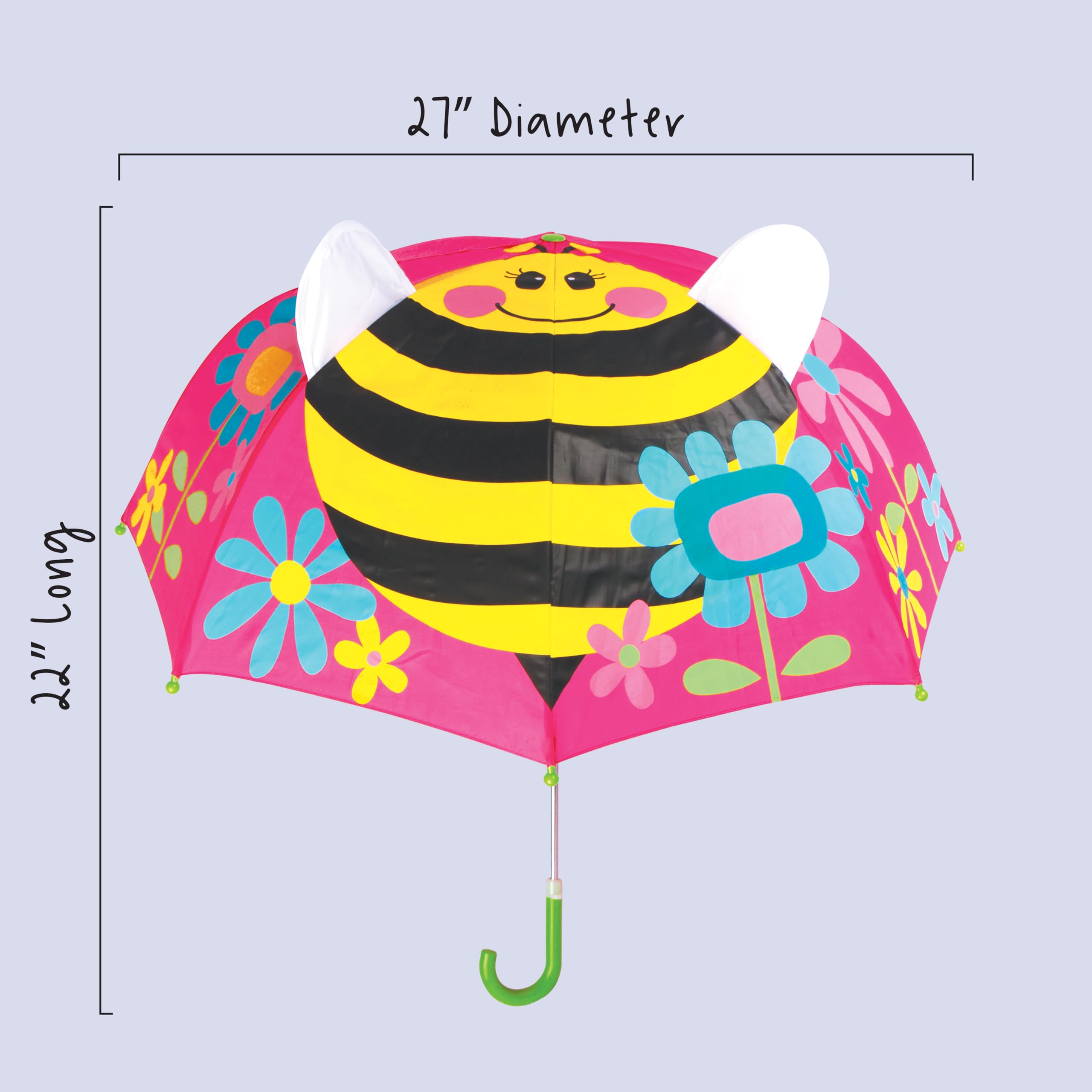 Stephen Joseph, 3D Pop Up Kids Umbrella, Cute Animals & Toddler Rain Umbrella Lightweight Easy Grip Handle for Boys Girls Ages 3-8