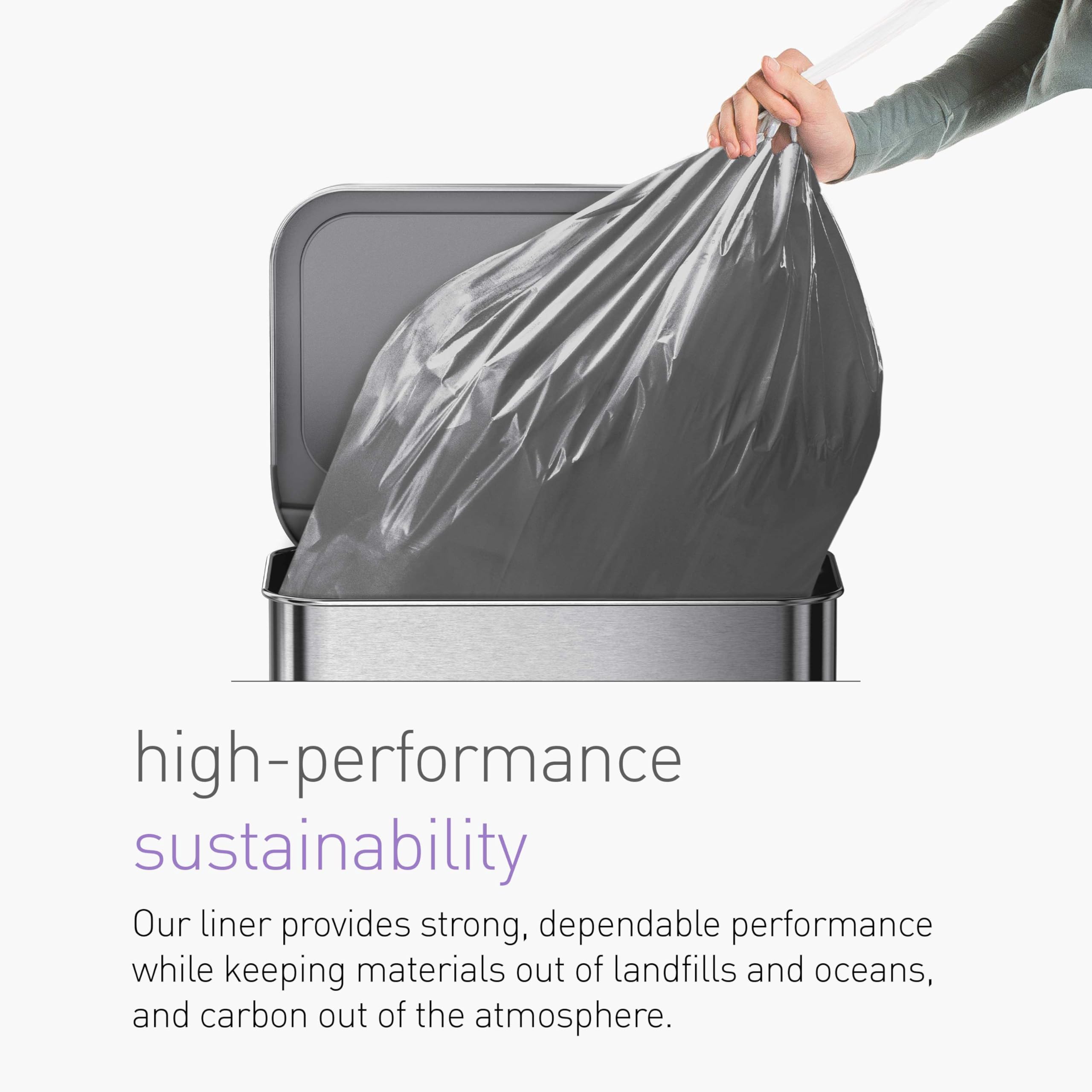 simplehuman Code H 60 Count, Genuine Odorsorb Custom Fit Liners, Drawstring Odor Absorbing Trash Bags in Dispenser Packs, 30-35 Liter / 8-9 Gallon