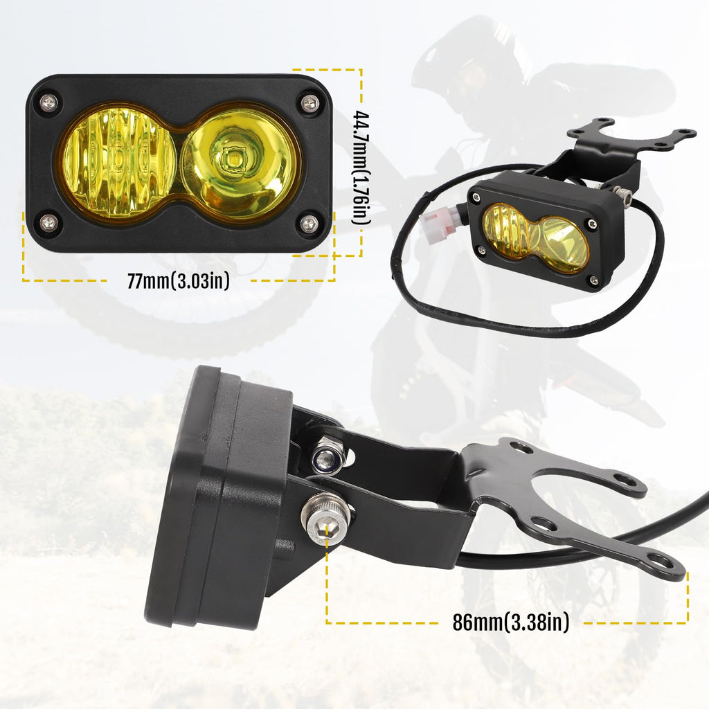 motoparty Headlight Kit for Sur-Ron Segway X260, Clear White 6000-6500K Spot/Flood Light Pods Combo Kit, Motorcycle Lights Bars Accessories, Bright Front Lamp （3 Inch）