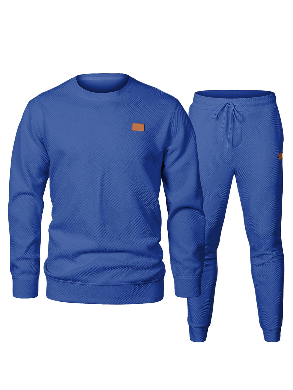 JMIERR Men's 2 Piece Outfits Knit Jacquard Pullover Sweatshirt Tracksuit & Joggers Sweatpants Sweatsuit Sets with Pockets