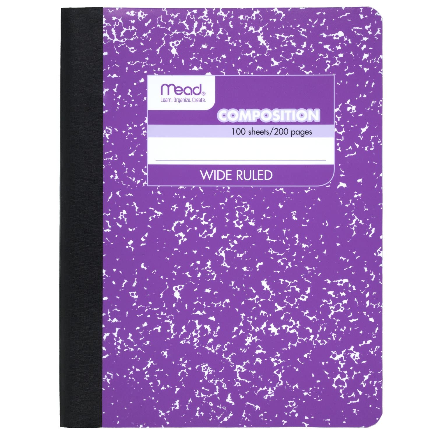 Mead Composition Notebook, 12 Pack, Wide Ruled Paper, 7-1/2" x 9-3/4", 100 Sheets per Comp Book, Colors Will Vary (963759)