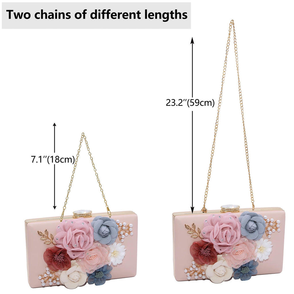 Evening Bag for Women, Flower Wedding Evening Clutch Purse Bride Floral Clutch Bag
