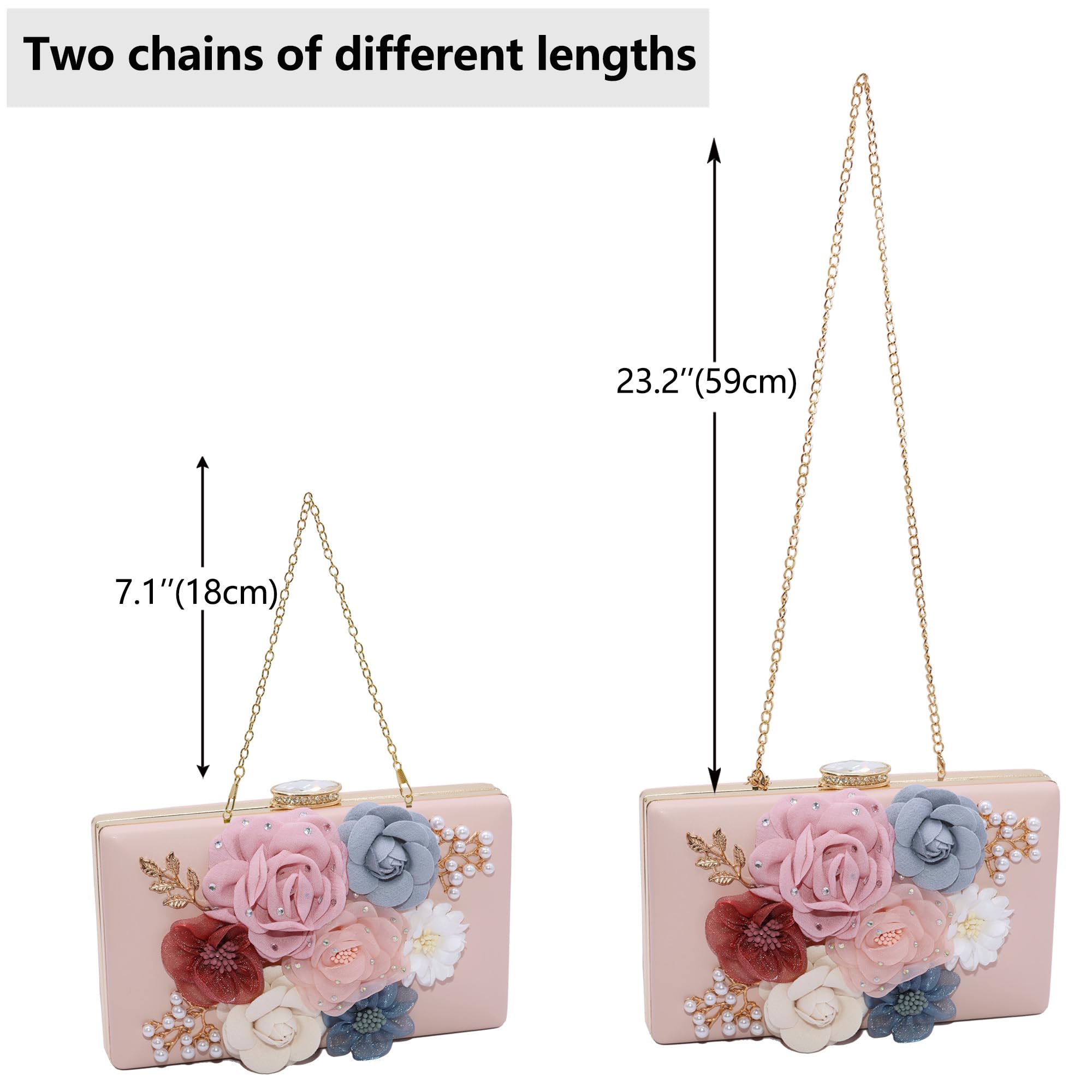 Evening Bag for Women, Flower Wedding Evening Clutch Purse Bride Floral Clutch Bag